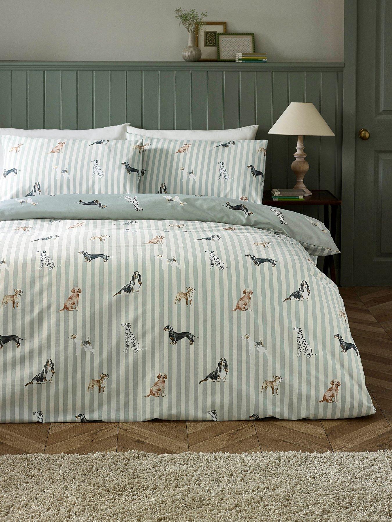 Image 1 of 5 of Catherine Lansfield Dog Stripe Duvet Cover Set