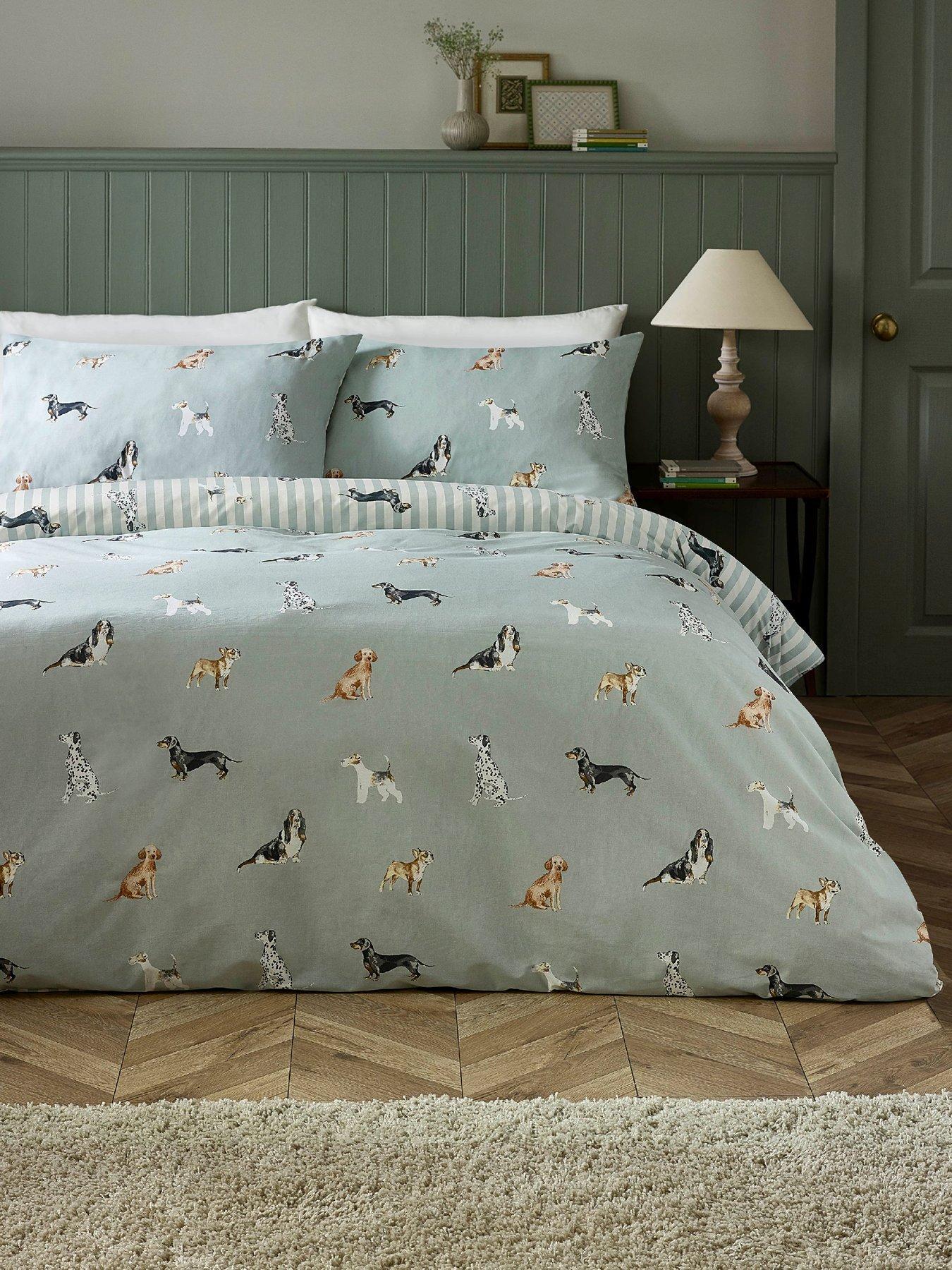 Image 4 of 5 of Catherine Lansfield Dog Stripe Duvet Cover Set