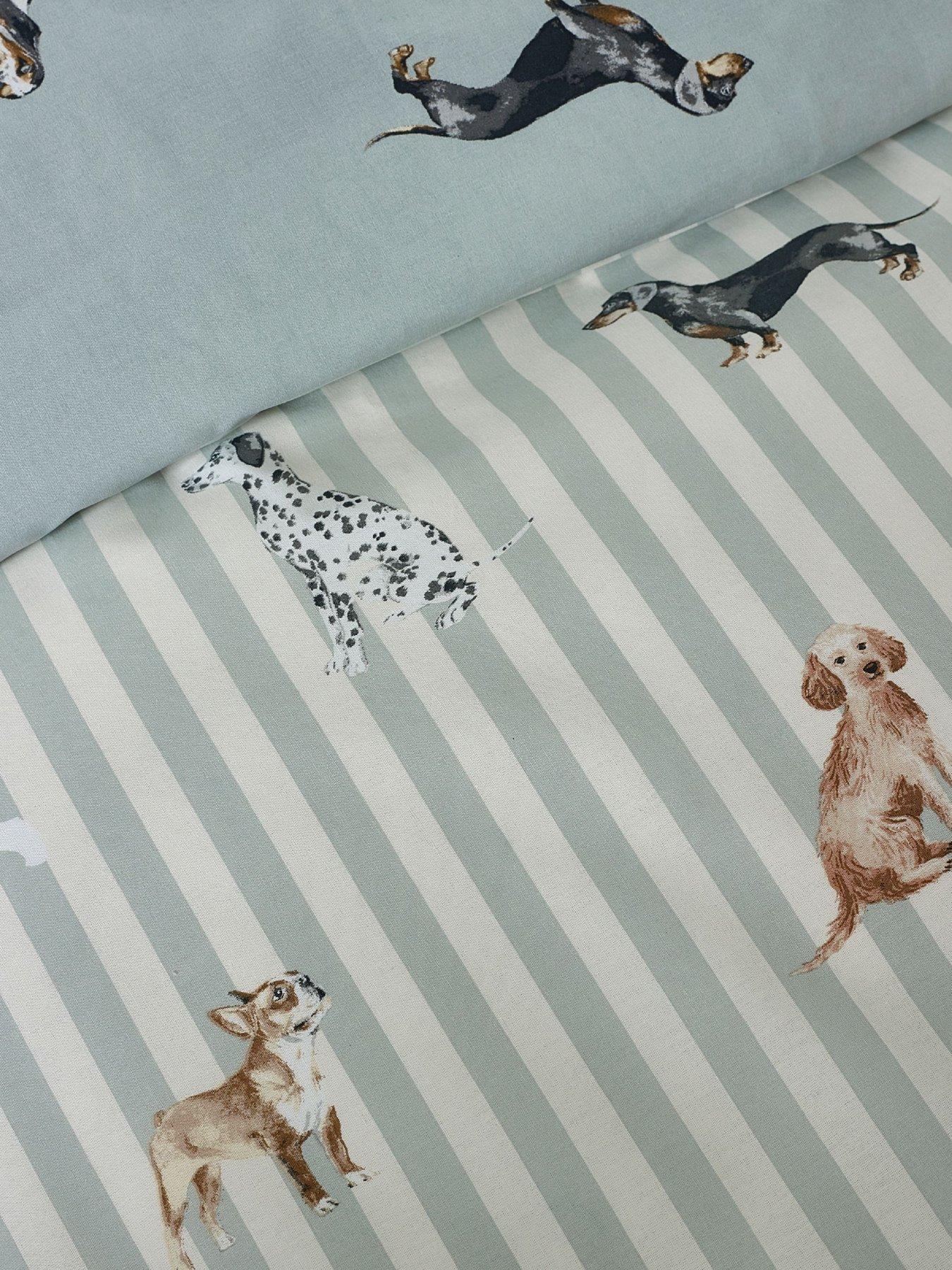 Image 5 of 5 of Catherine Lansfield Dog Stripe Duvet Cover Set