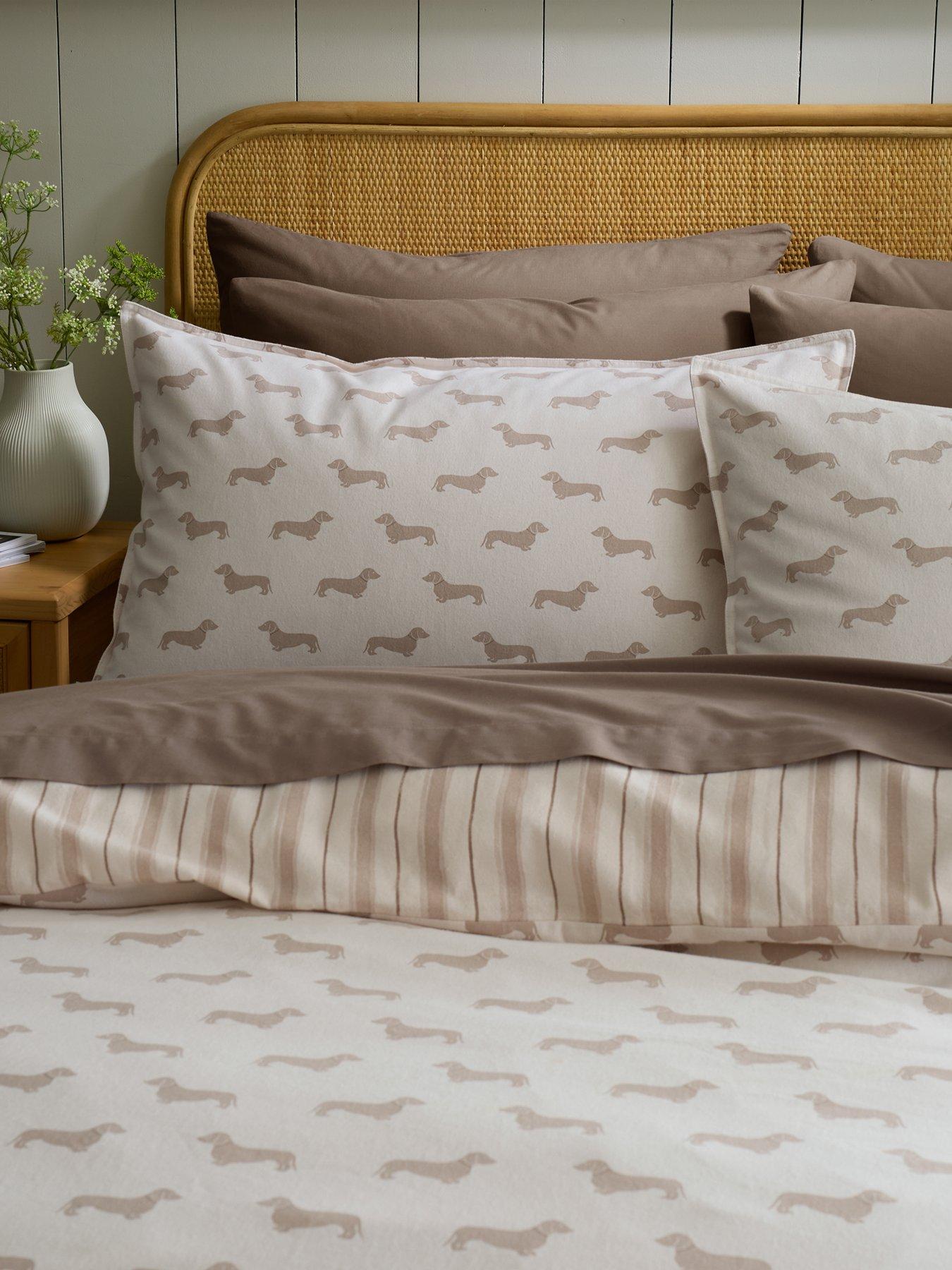 Image 1 of 5 of Emily Bond Brushed 100% Cotton Peggy Dachshund Dog Duvet Cover Set