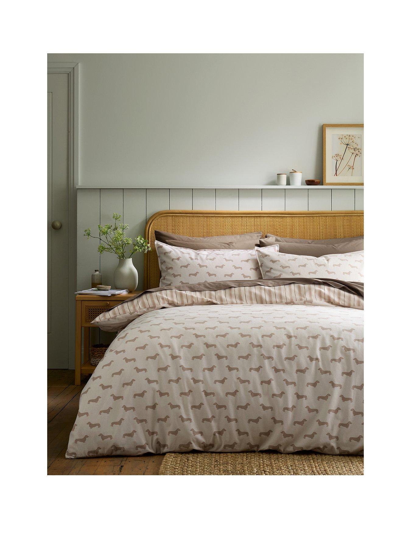 Image 2 of 5 of Emily Bond Brushed 100% Cotton Peggy Dachshund Dog Duvet Cover Set