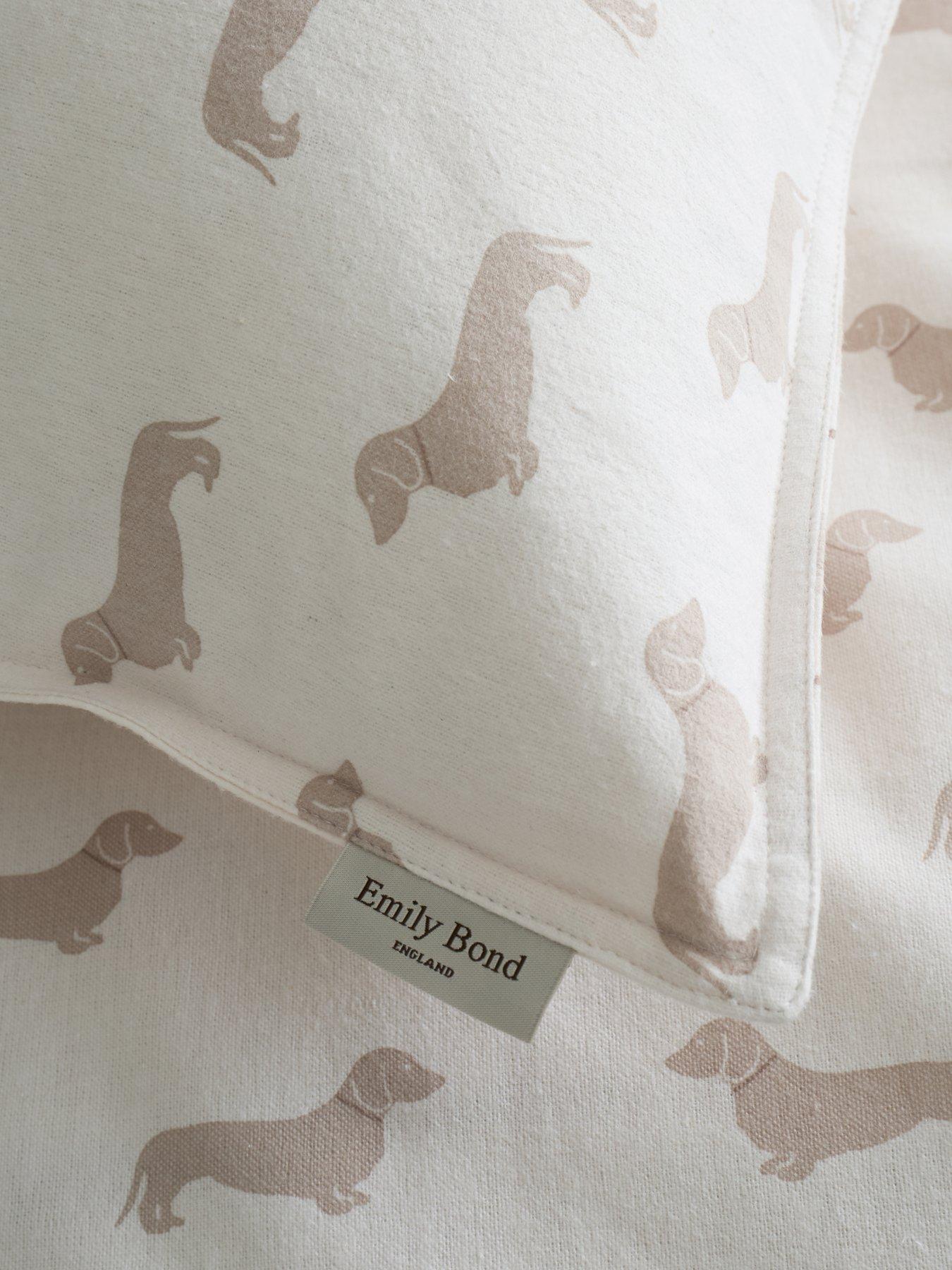Image 4 of 5 of Emily Bond Brushed 100% Cotton Peggy Dachshund Dog Duvet Cover Set