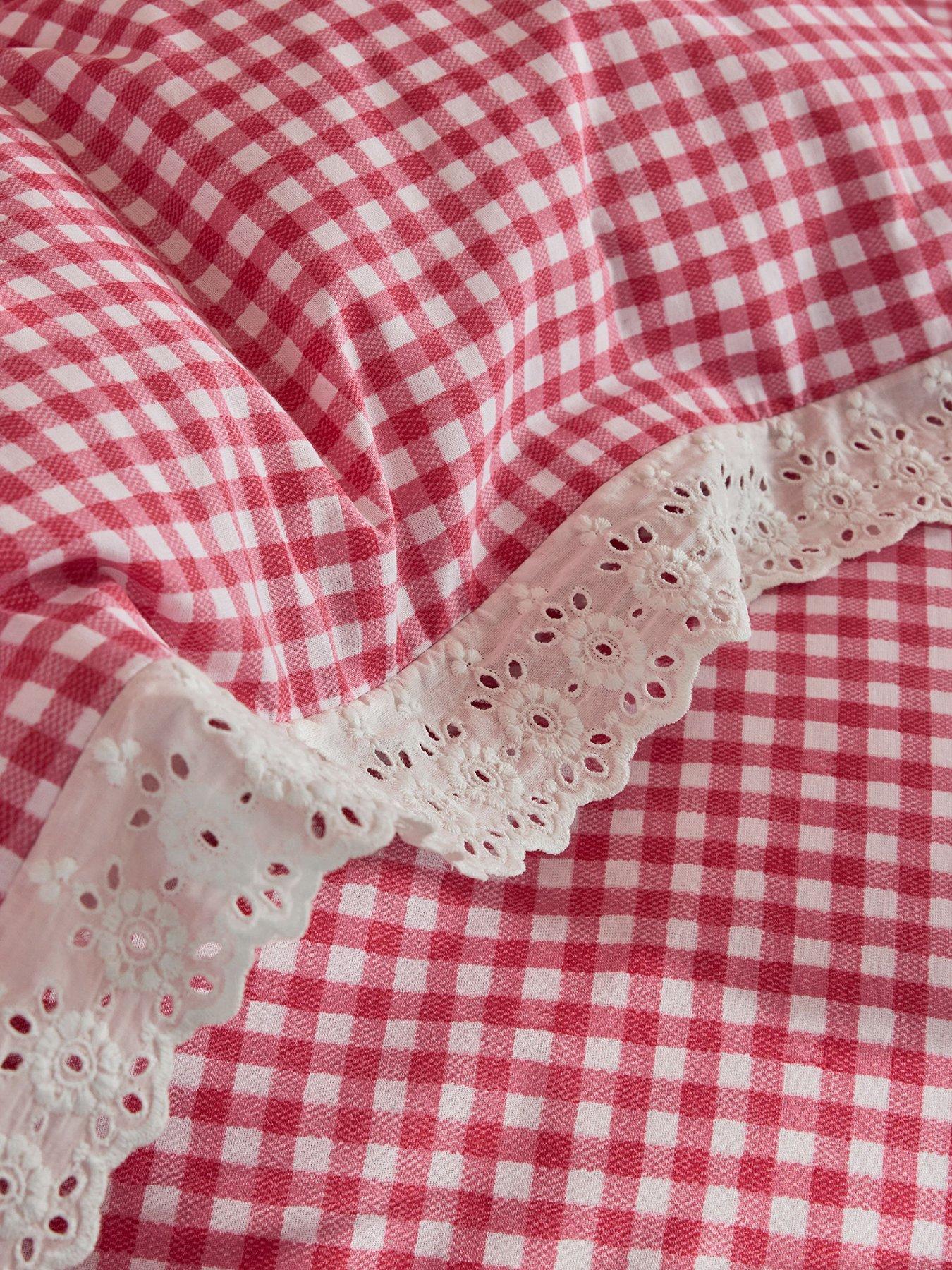 Image 2 of 4 of Cath Kidston Painted Gingham Lace 100% Cotton Duvet Cover Set