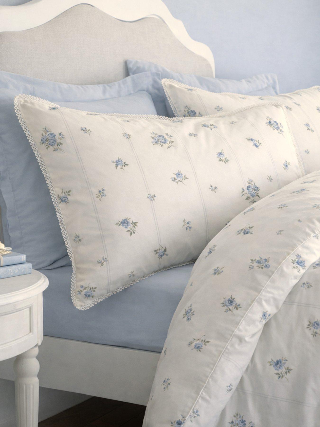Image 1 of 4 of Bianca Vintage Rosebud Lace 100% Cotton 200 Thread Count Duvet Cover Set