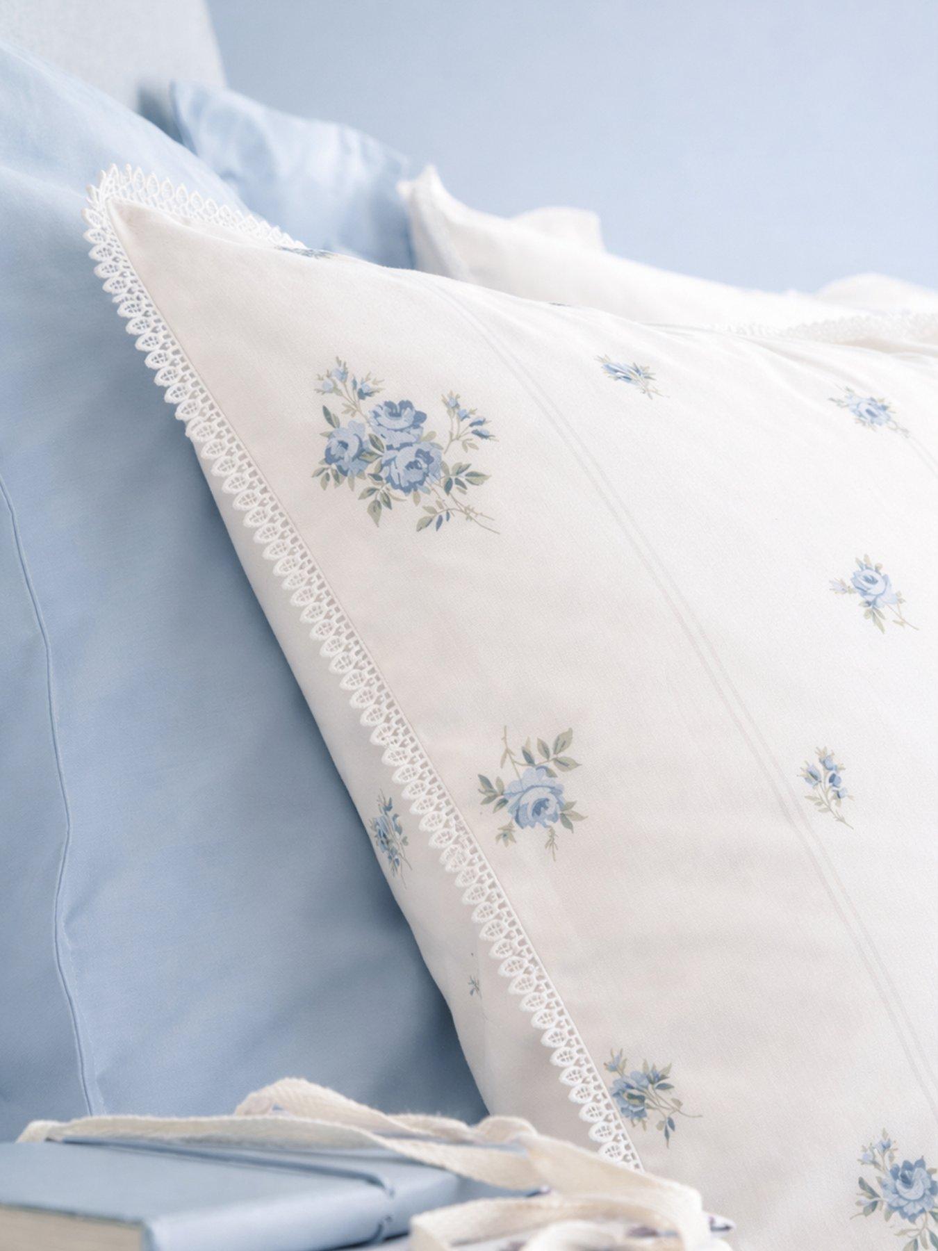 Image 3 of 4 of Bianca Vintage Rosebud Lace 100% Cotton 200 Thread Count Duvet Cover Set
