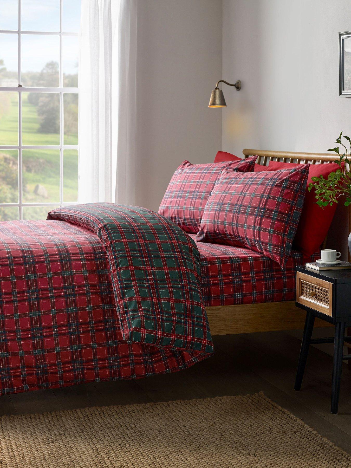 Image 1 of 4 of Catherine Lansfield Tartan Check Duvet Cover Set