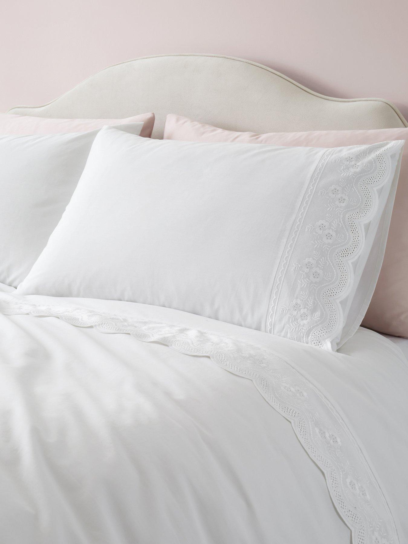 Bianca Elise Lace King Duvet Set White