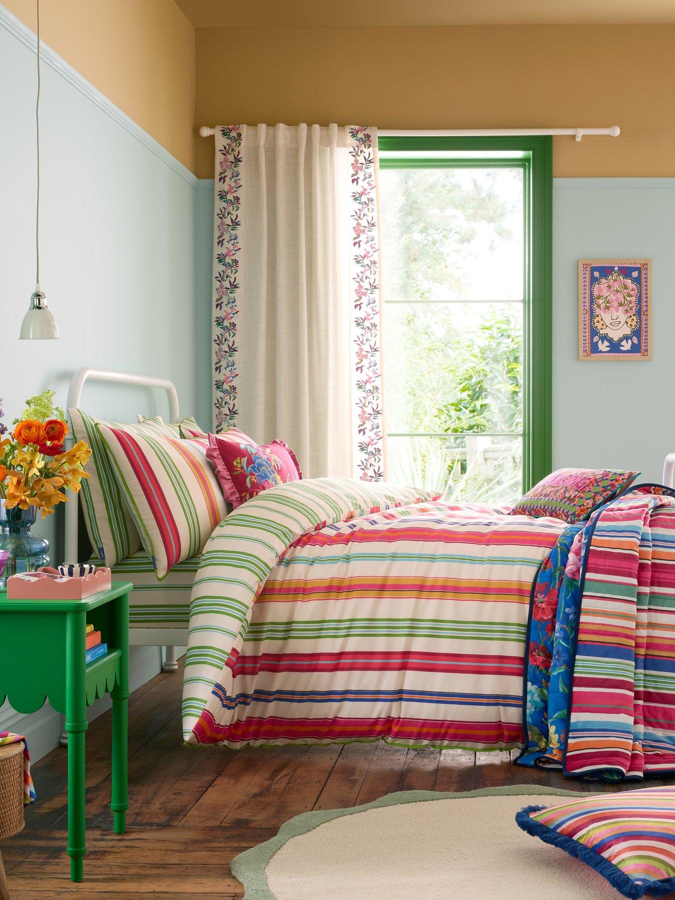 Sophie Robinson Sophie Stripe 100% Cotton Duvet Cover Set Bright