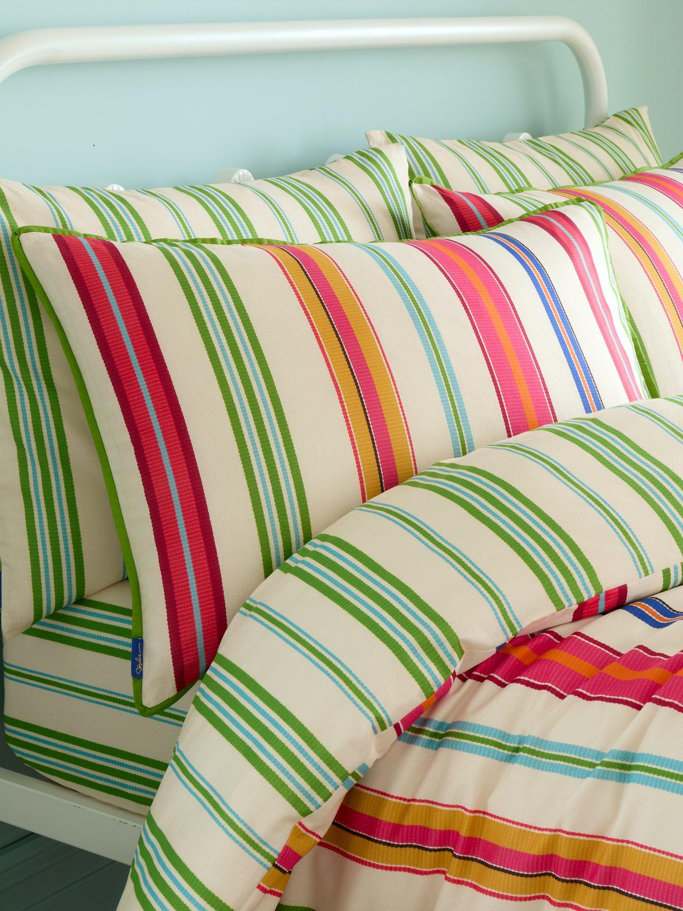 Sophie Robinson Sophie Stripe 100% Cotton Duvet Cover Set Bright