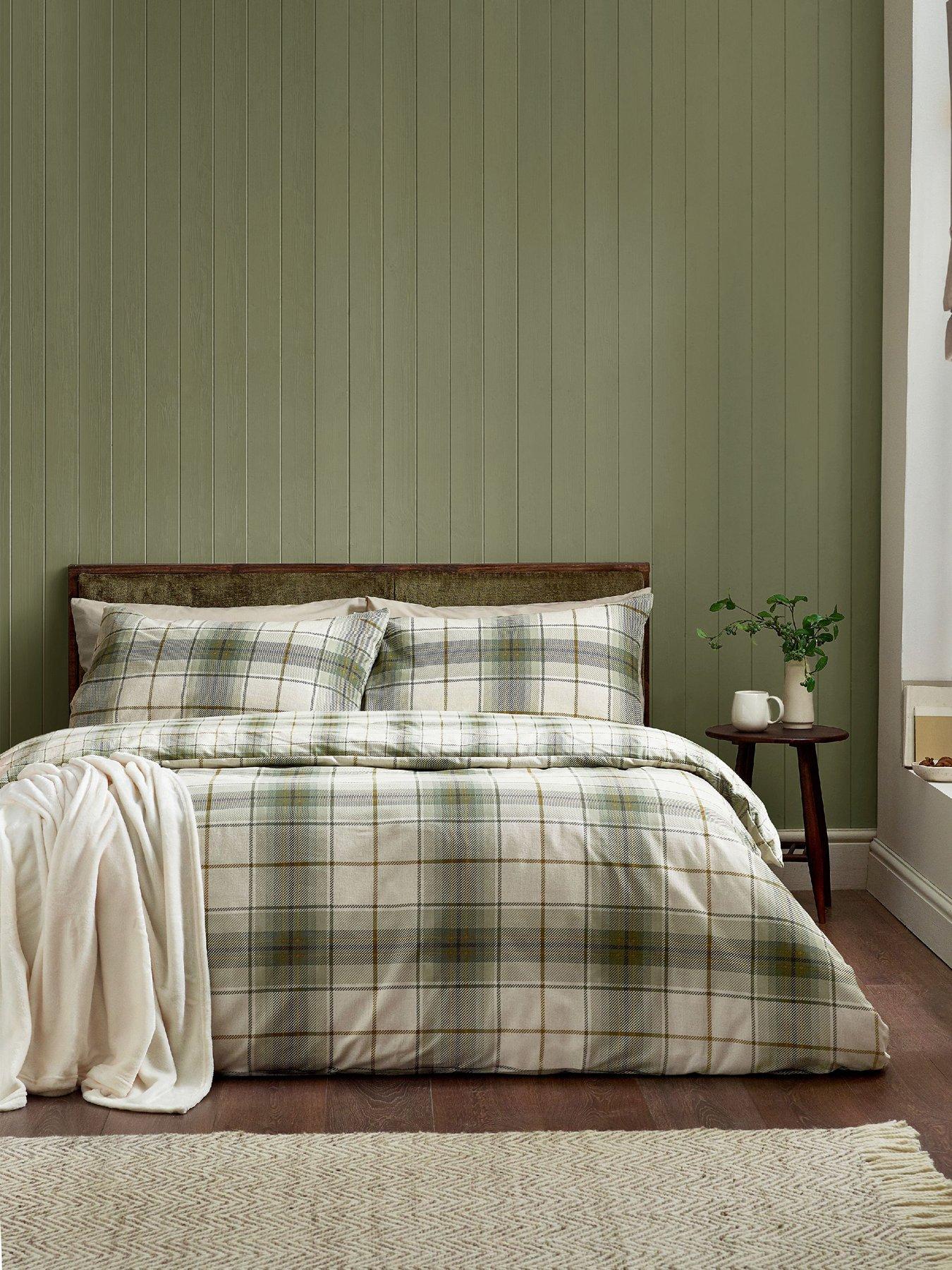Catherine Lansfield Brushed 100% Cotton Troon Check Duvet Cover Set