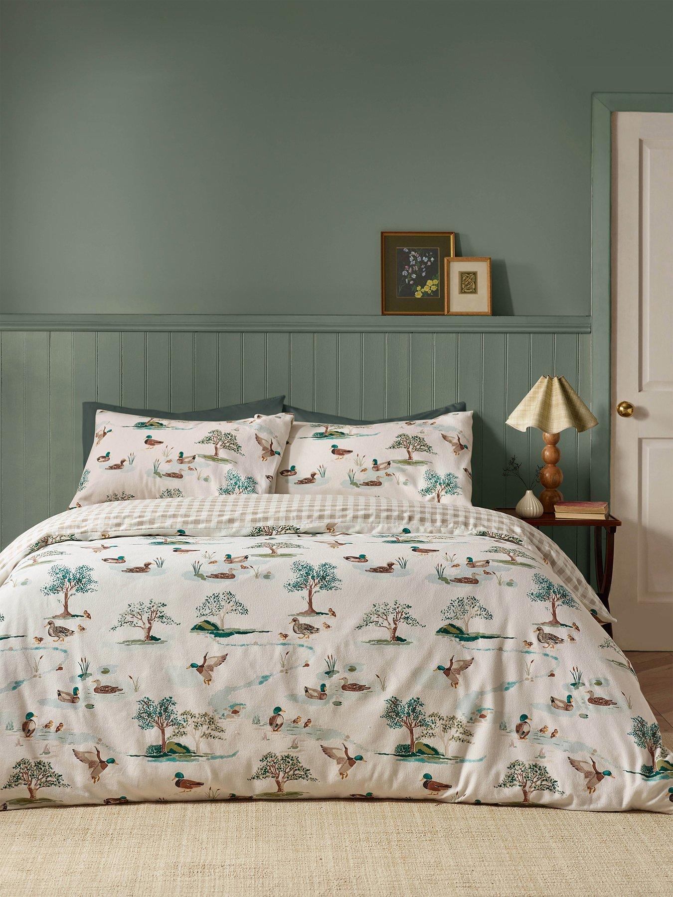 Catherine Lansfield Brushed Mallards Single Duvet Set Cream