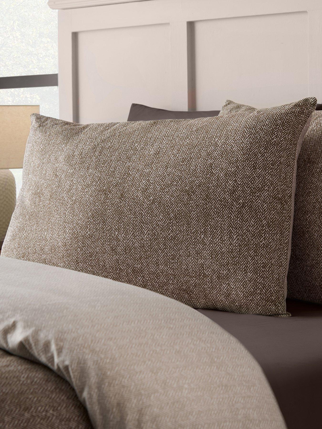Image 2 of 4 of Catherine Lansfield Brushed 100% Cotton Herringbone Duvet Cover Set