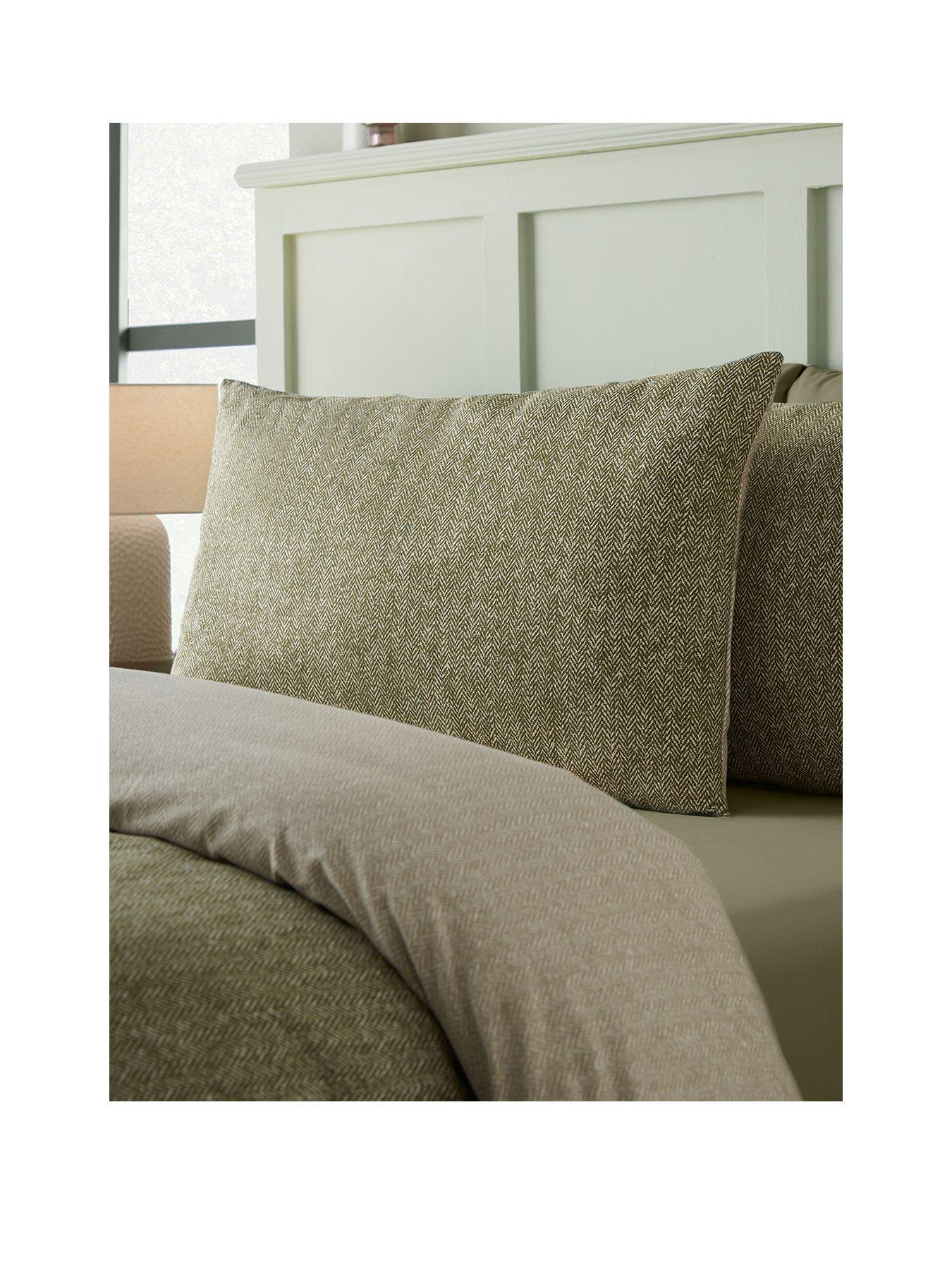 Image 2 of 4 of Catherine Lansfield Brushed 100% Cotton Herringbone Duvet Cover Set