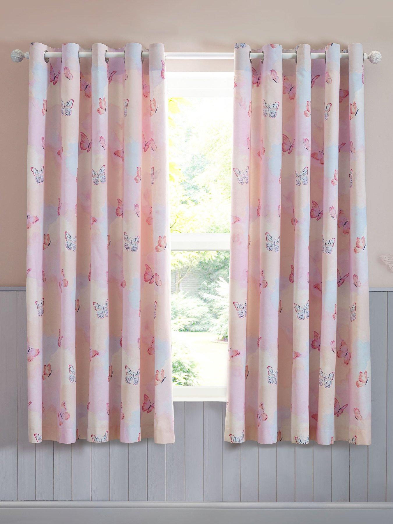 Catherine Lansfield Ombre Butterflies Reversible Curtains