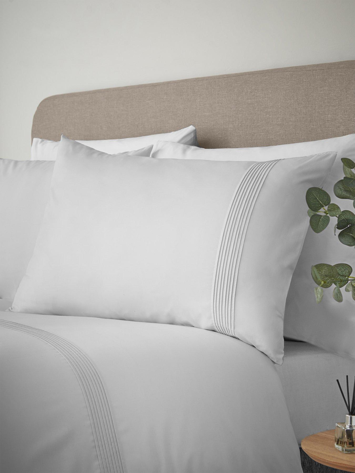 Image 1 of 3 of Catherine Lansfield Pintuck Easy Iron Percale Duvet Cover Set