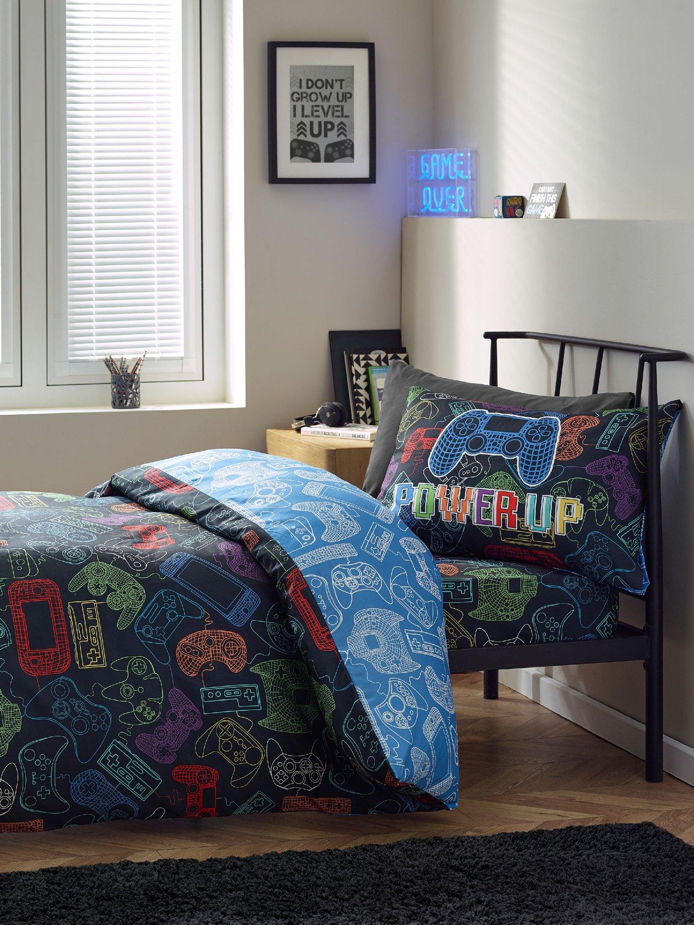 Catherine Lansfield Power Up Gamer Duvet Cover Set Black