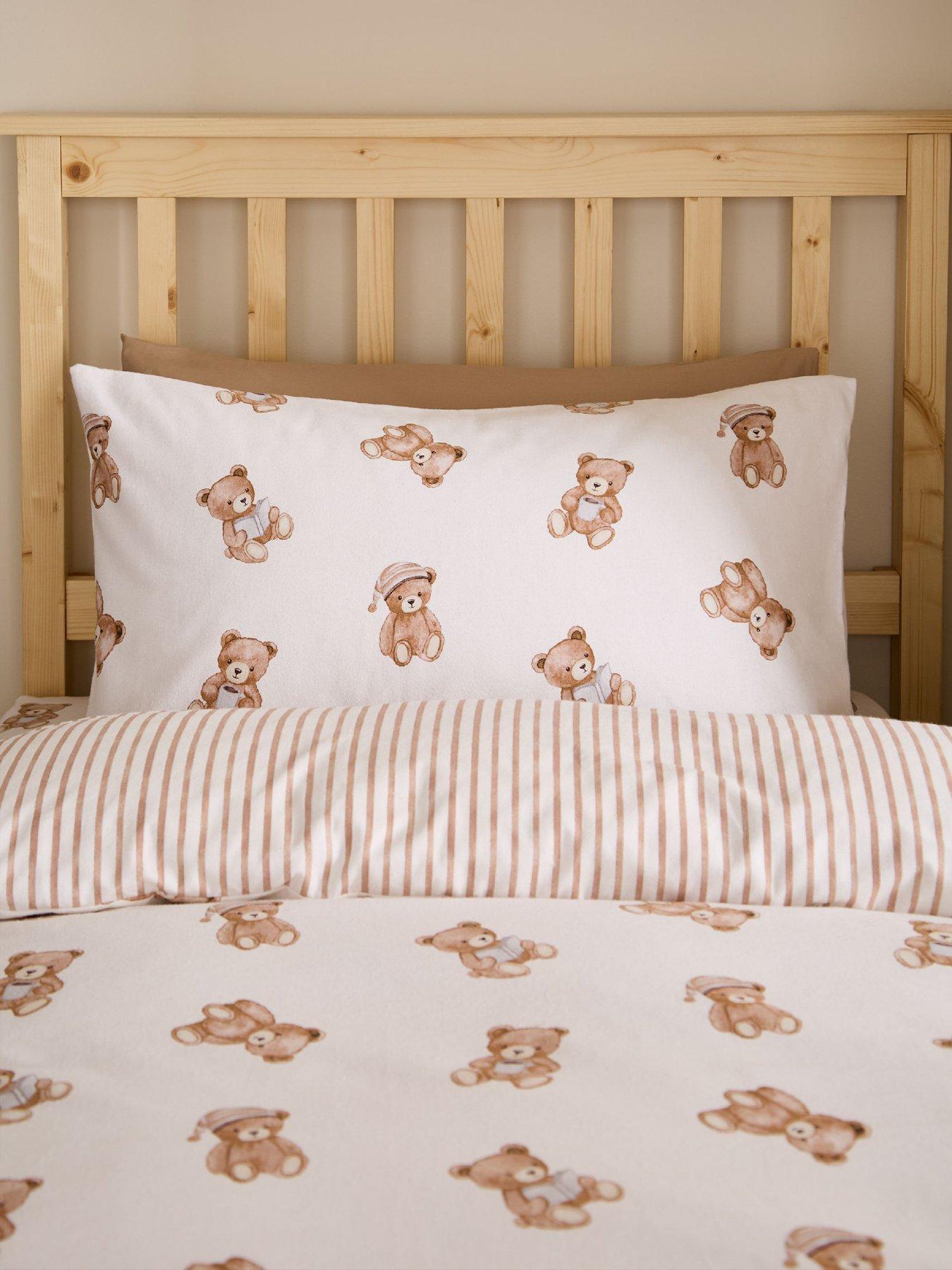 Catherine Lansfield Brushed 100% Cotton Teddy Bear Duvet Cover Set