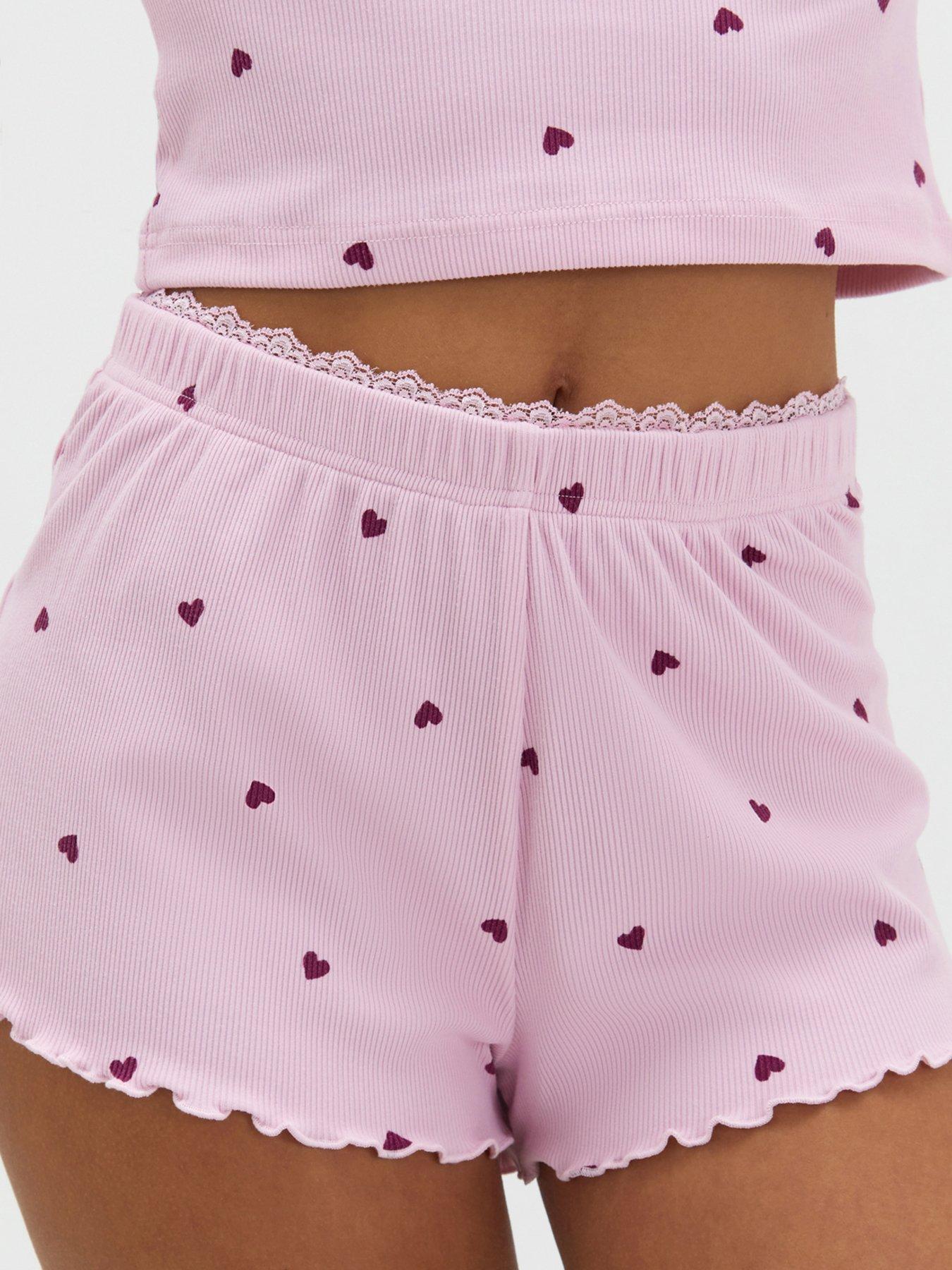 Image 5 of 6 of Boux Avenue Heart Print PJ Set - Pink