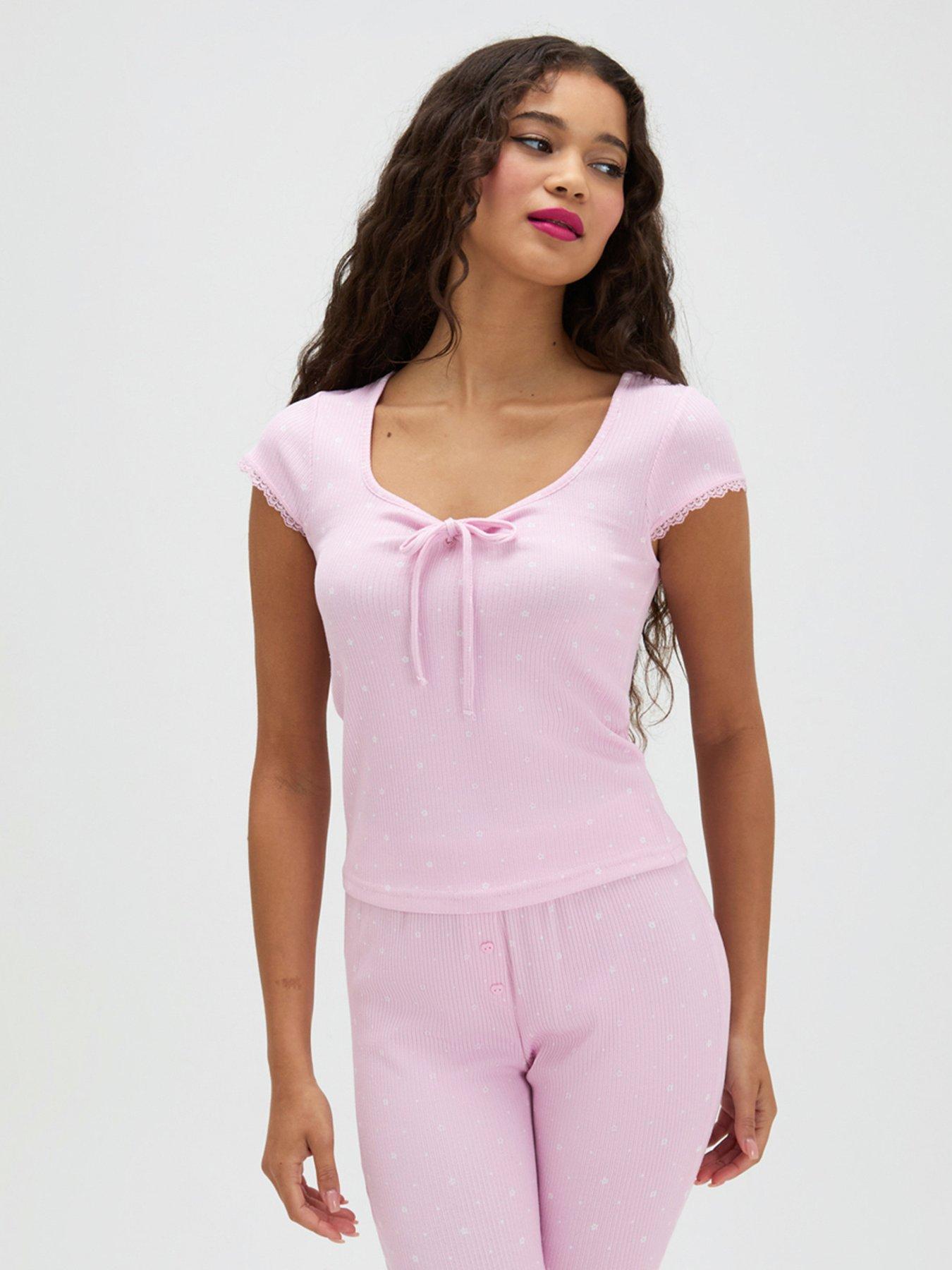 Image 3 of 6 of Boux Avenue Short Sleeve Pyjama Set - Pink