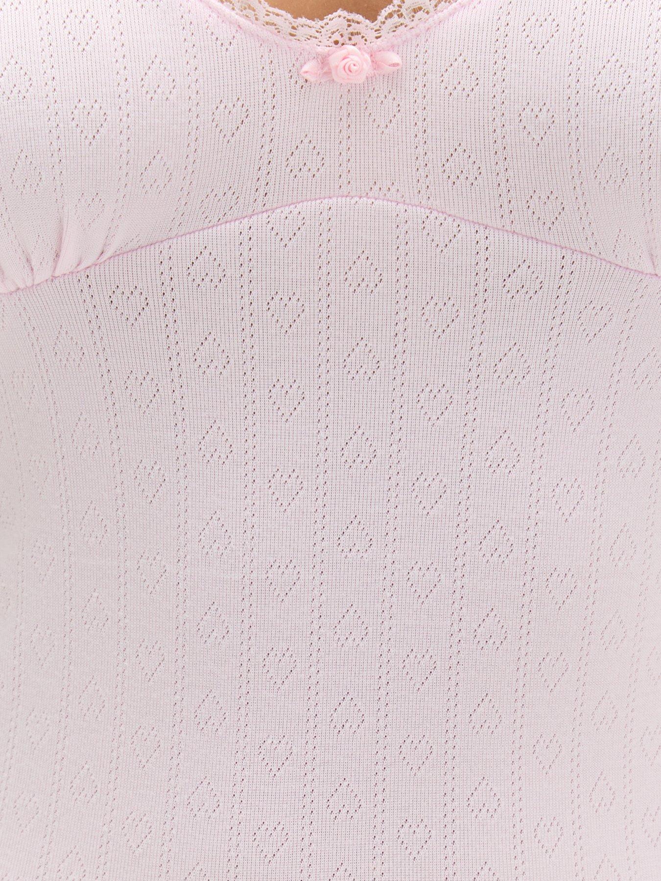 Image 6 of 6 of Boux Avenue Pointelle Rosebud Cami PJ Set - Pink