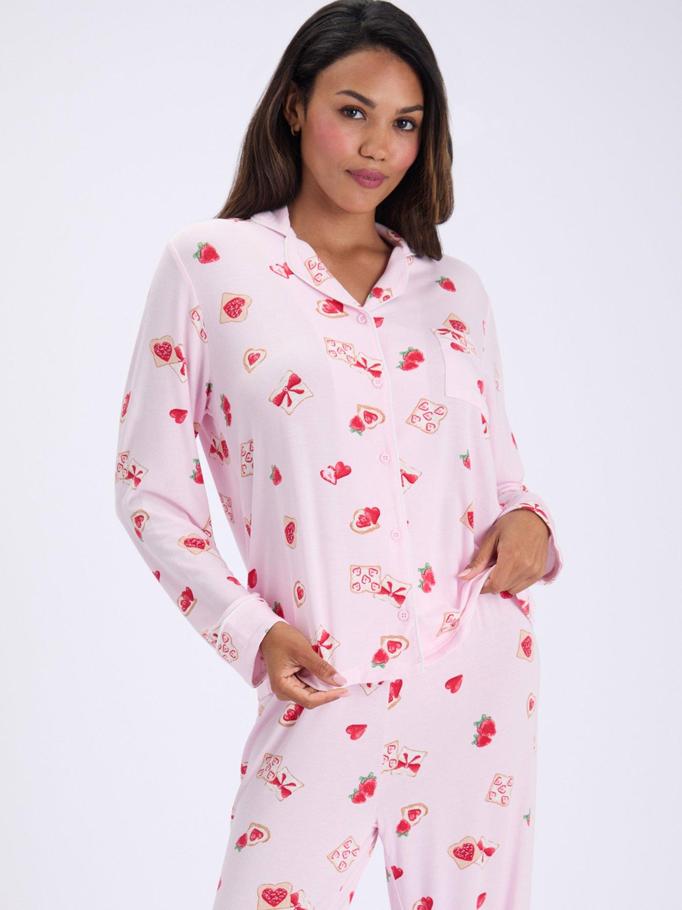 Image 4 of 6 of Boux Avenue Strawberry Toast Modal Pyjama Set - Pink