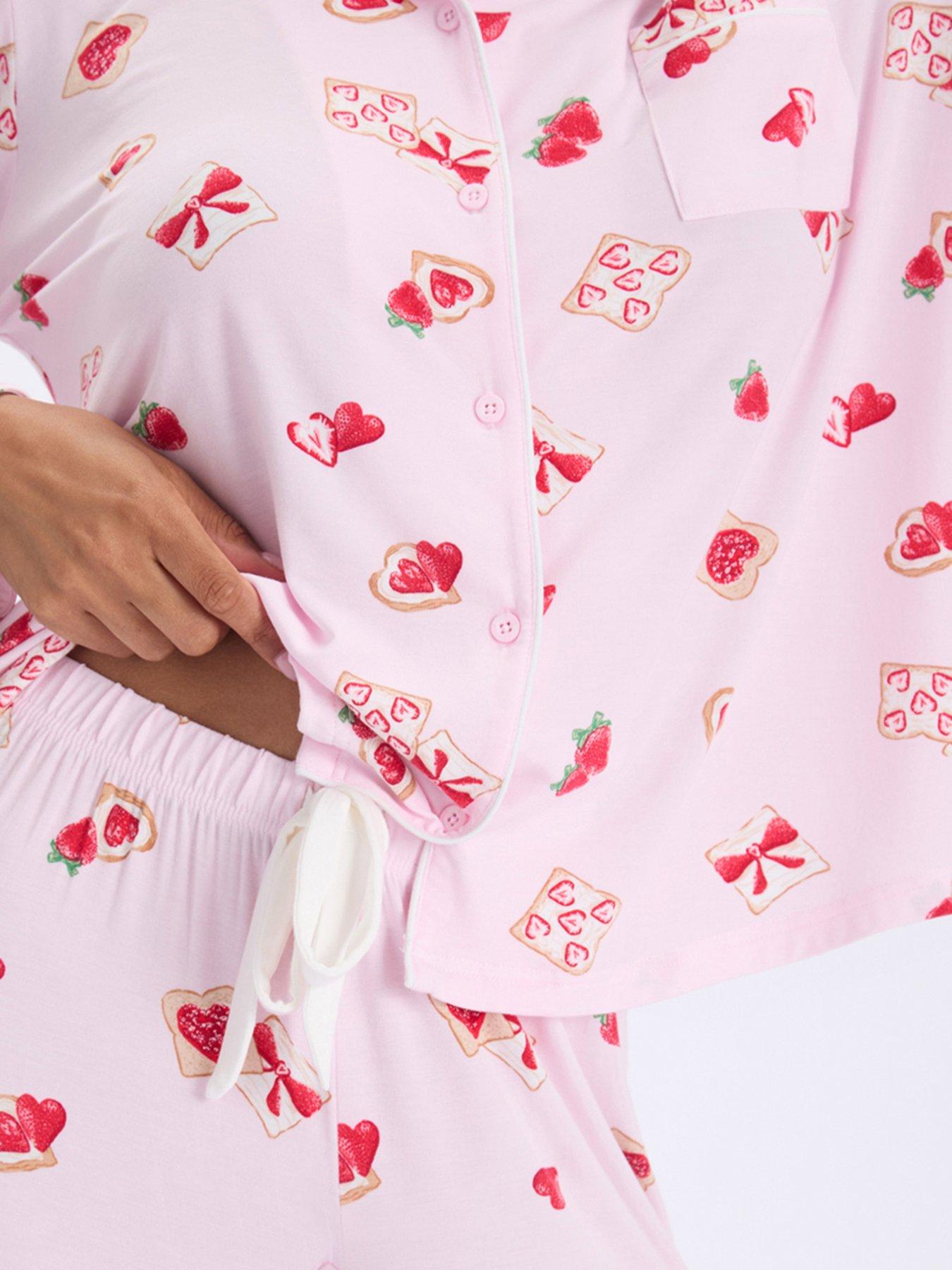 Image 5 of 6 of Boux Avenue Strawberry Toast Modal Pyjama Set - Pink