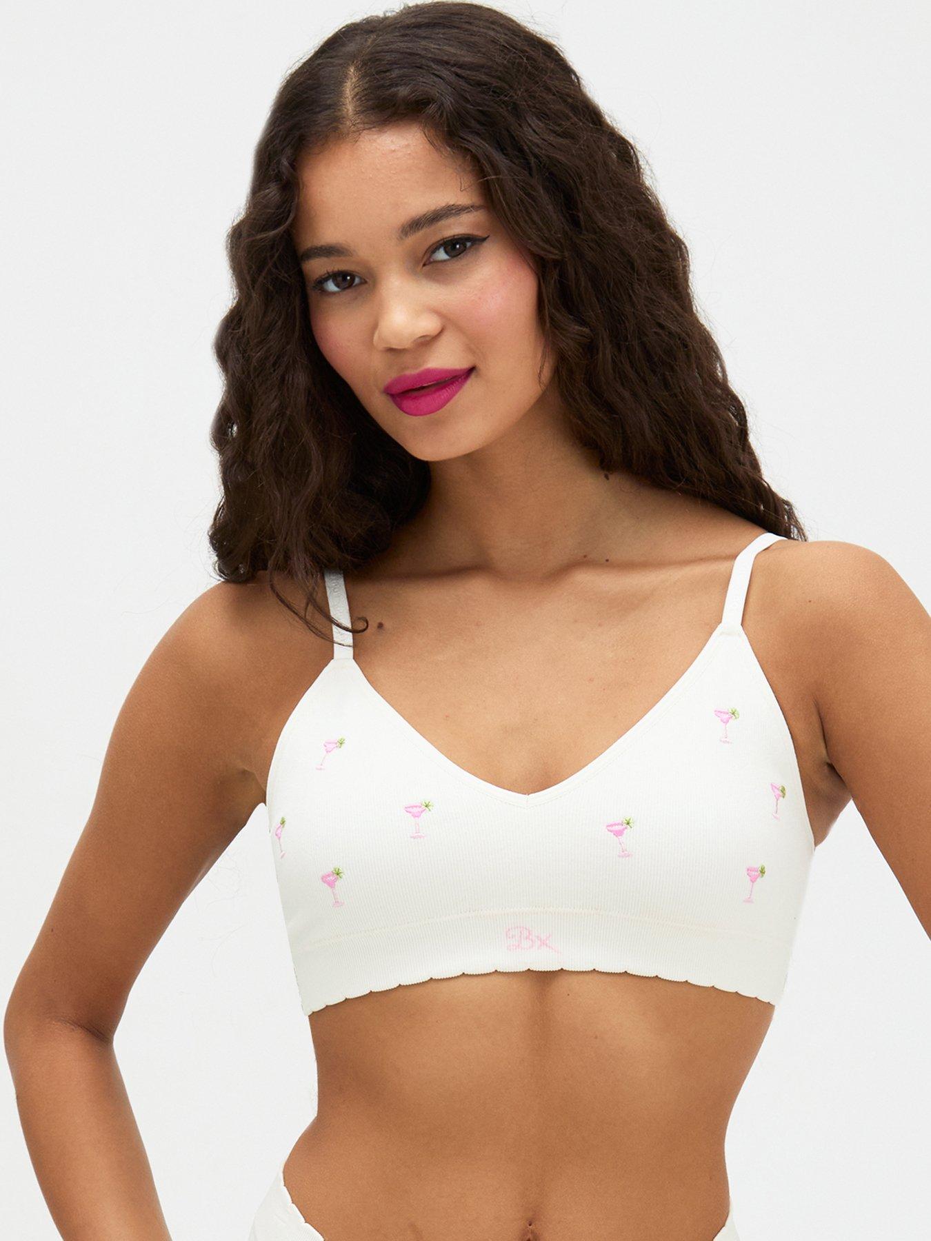 Boux Avenue Cocktail Emb Seamless Bralette - Ivory Mix