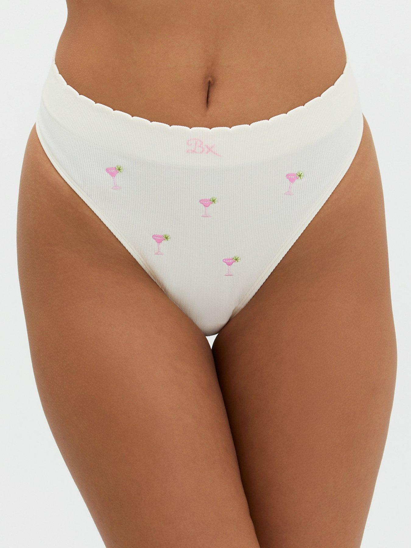 Boux Avenue Cocktail Emb Seamless Thong - Ivory Mix