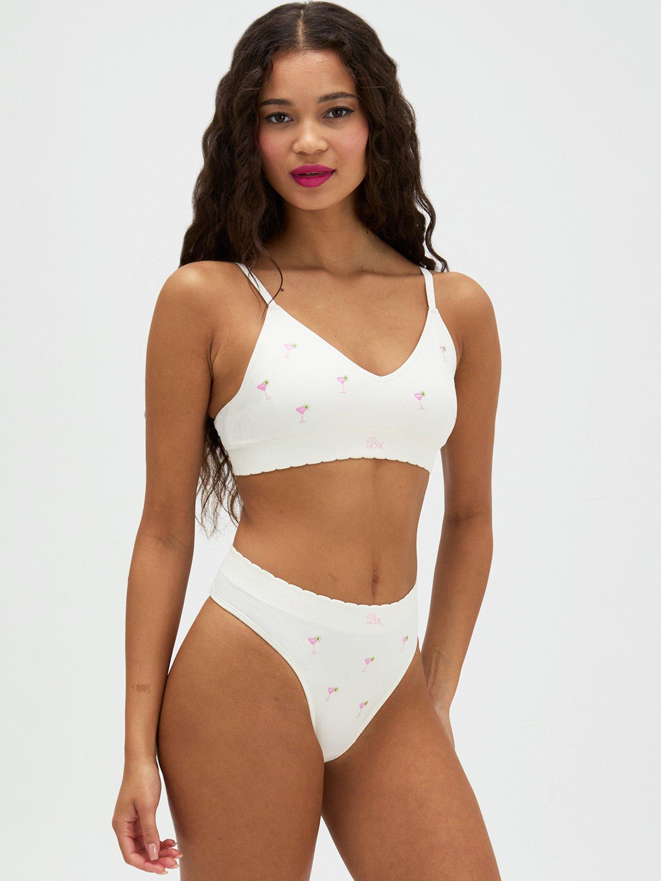 Image 3 of 5 of Boux Avenue Cocktail Emb Seamless Thong - Ivory Mix