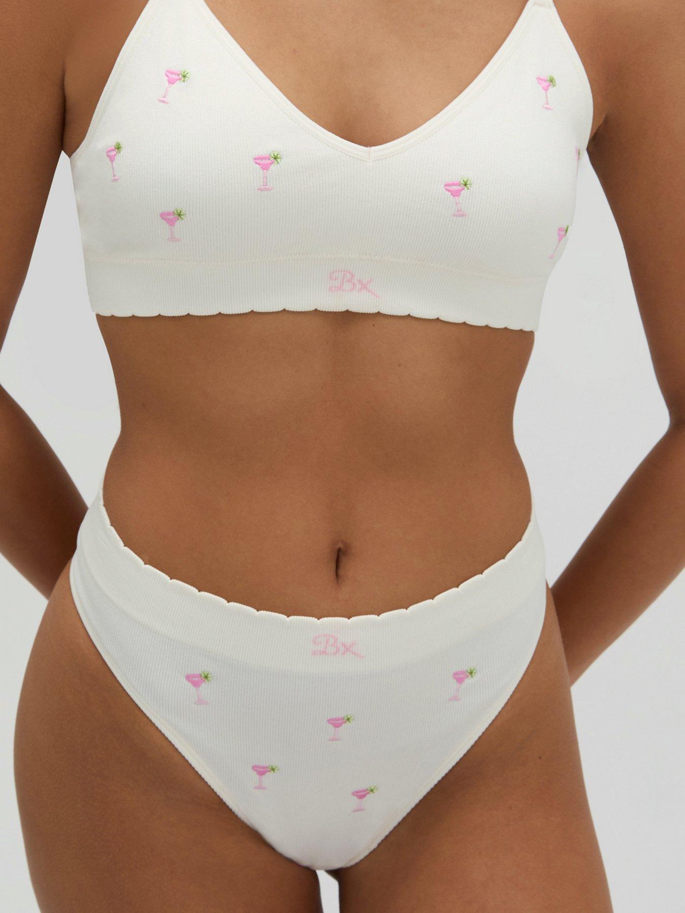 Image 4 of 5 of Boux Avenue Cocktail Emb Seamless Thong - Ivory Mix