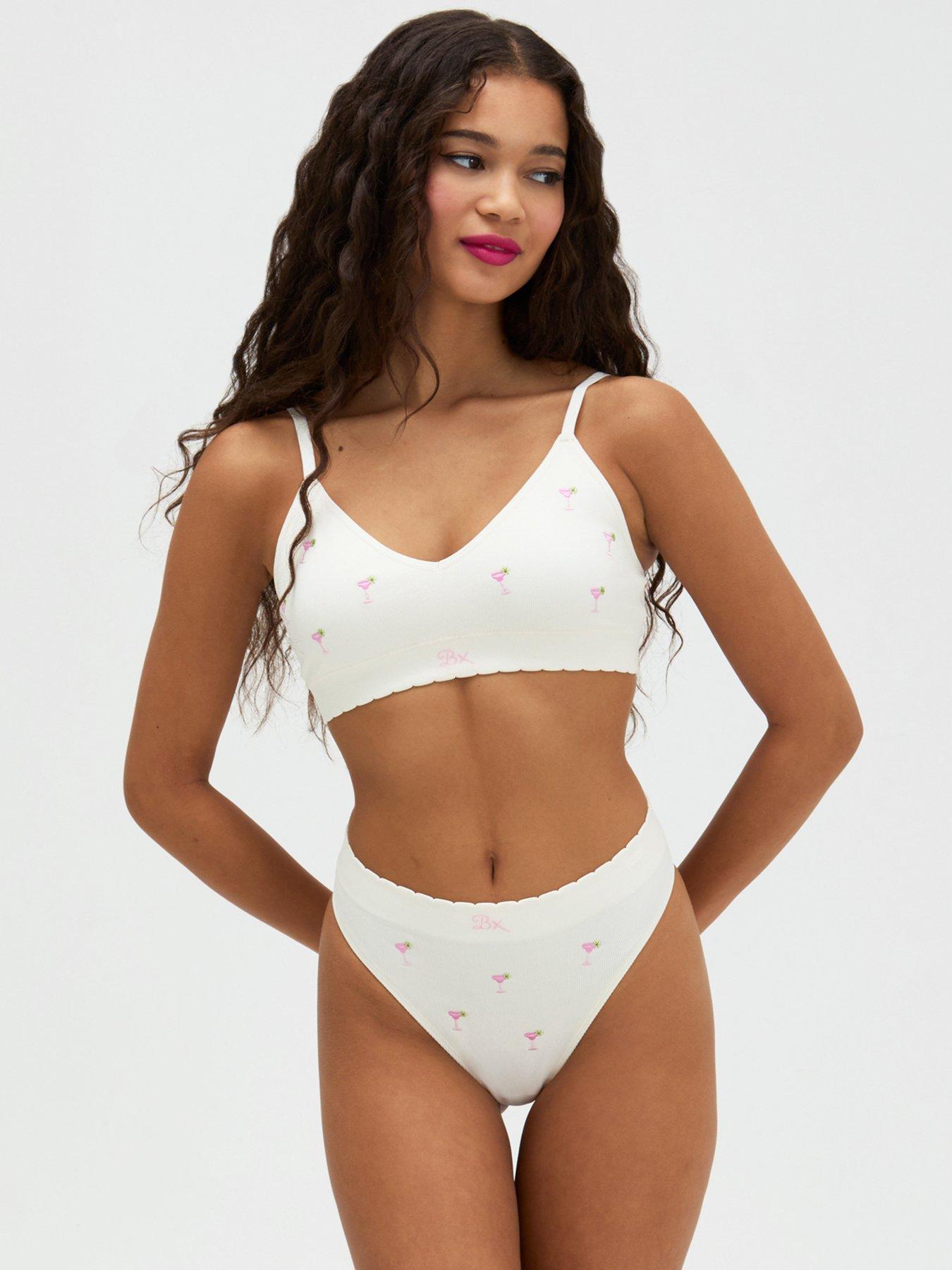 Image 5 of 5 of Boux Avenue Cocktail Emb Seamless Thong - Ivory Mix