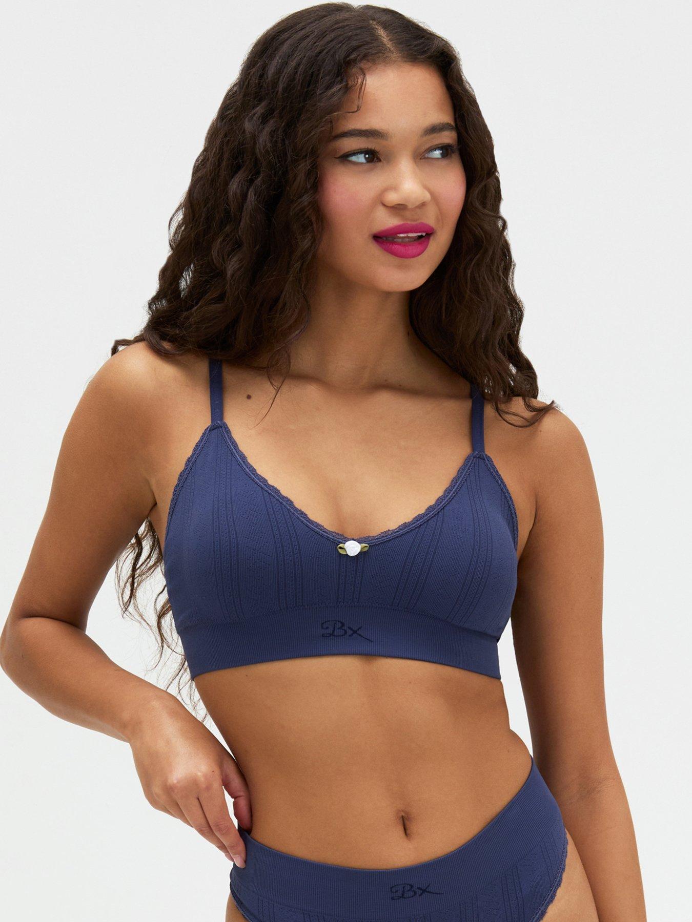 Boux Avenue Pointelle Seamless Bralette - Navy