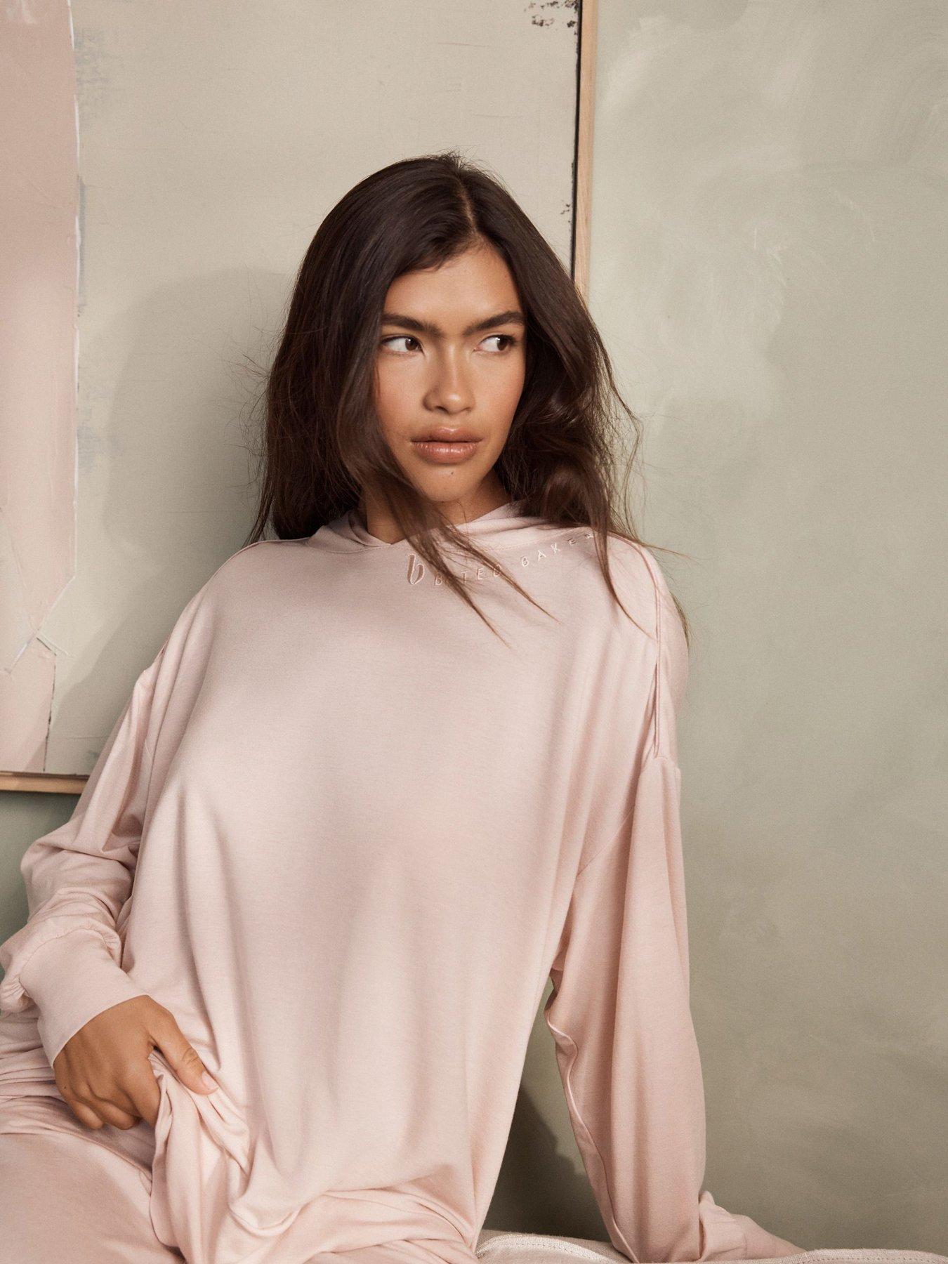 Image 7 of 7 of B By Ted Baker Blush Pink Oversized Hoodie