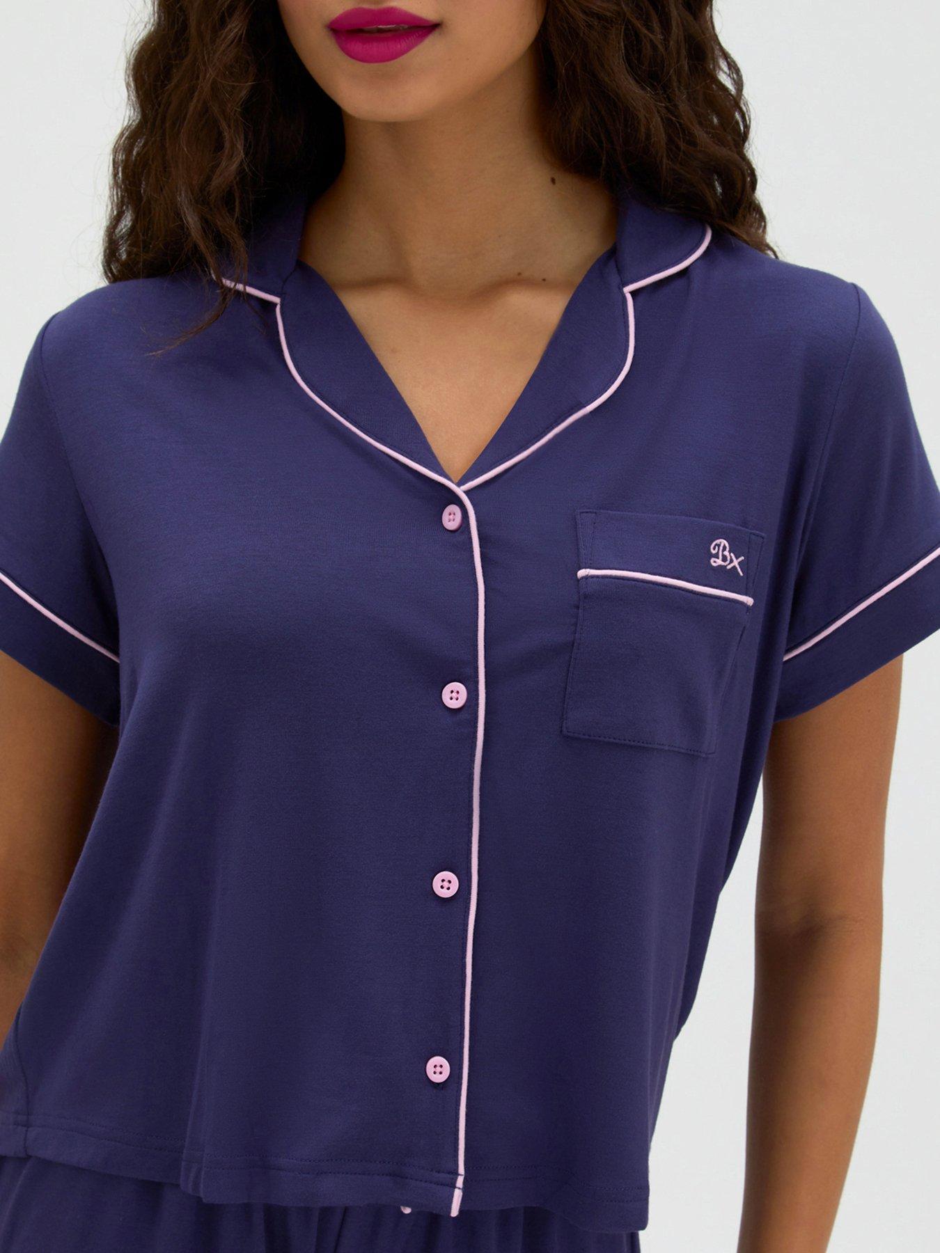Image 5 of 5 of Boux Avenue Short Sleeve Pyjama Set - Dark Blue