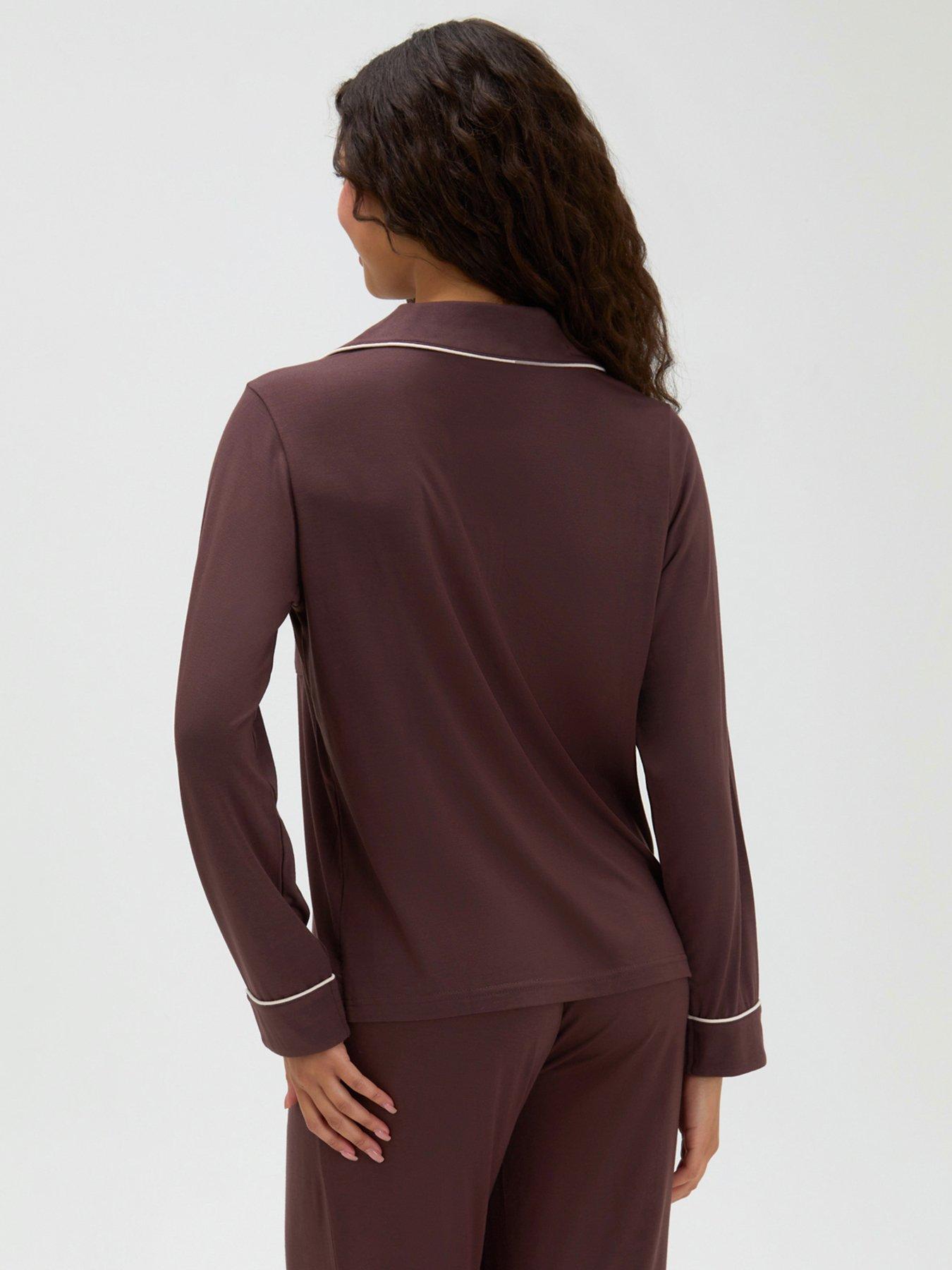Image 2 of 5 of Boux Avenue Long Sleeve Pyjama Set - Brown