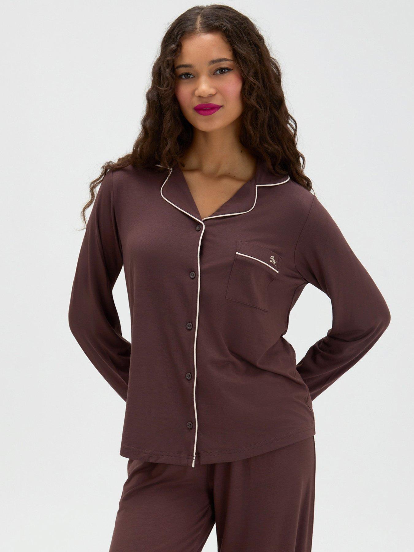 Image 5 of 5 of Boux Avenue Long Sleeve Pyjama Set - Brown