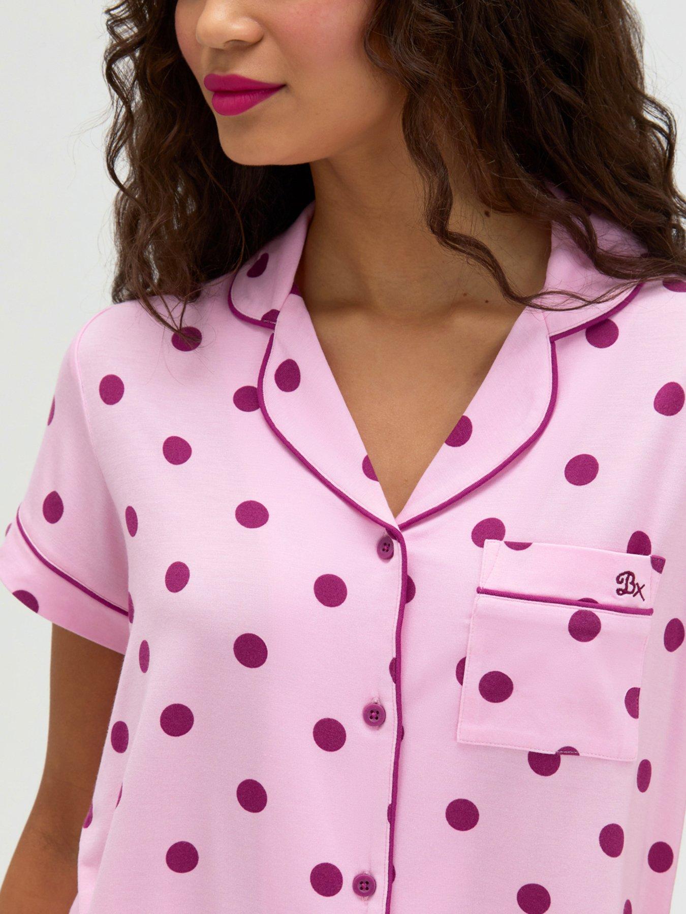 Image 5 of 5 of Boux Avenue Polka Dot Short PJ Set - Pink