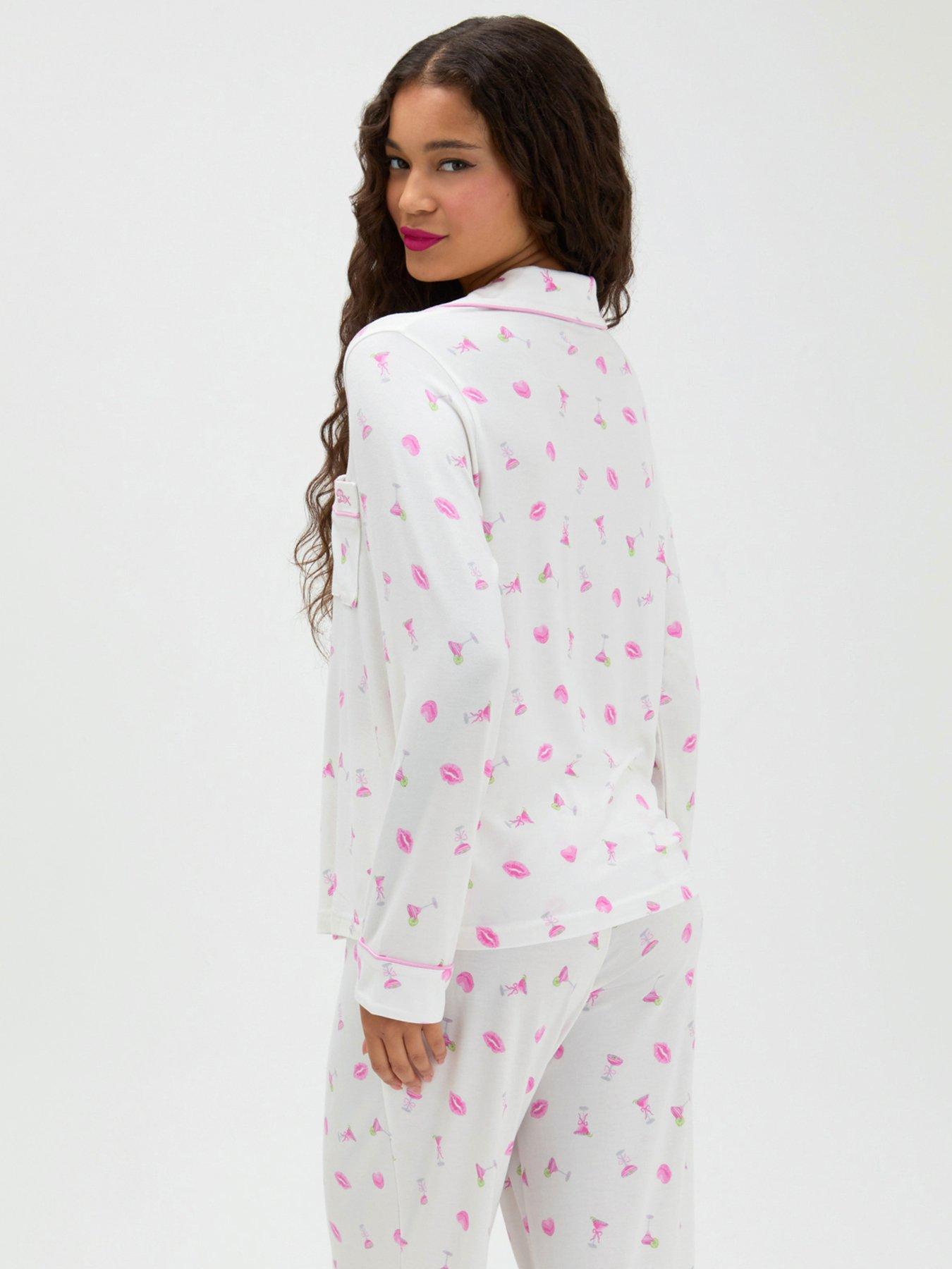 Image 2 of 5 of Boux Avenue Long Sleeve Pyjama Set - White