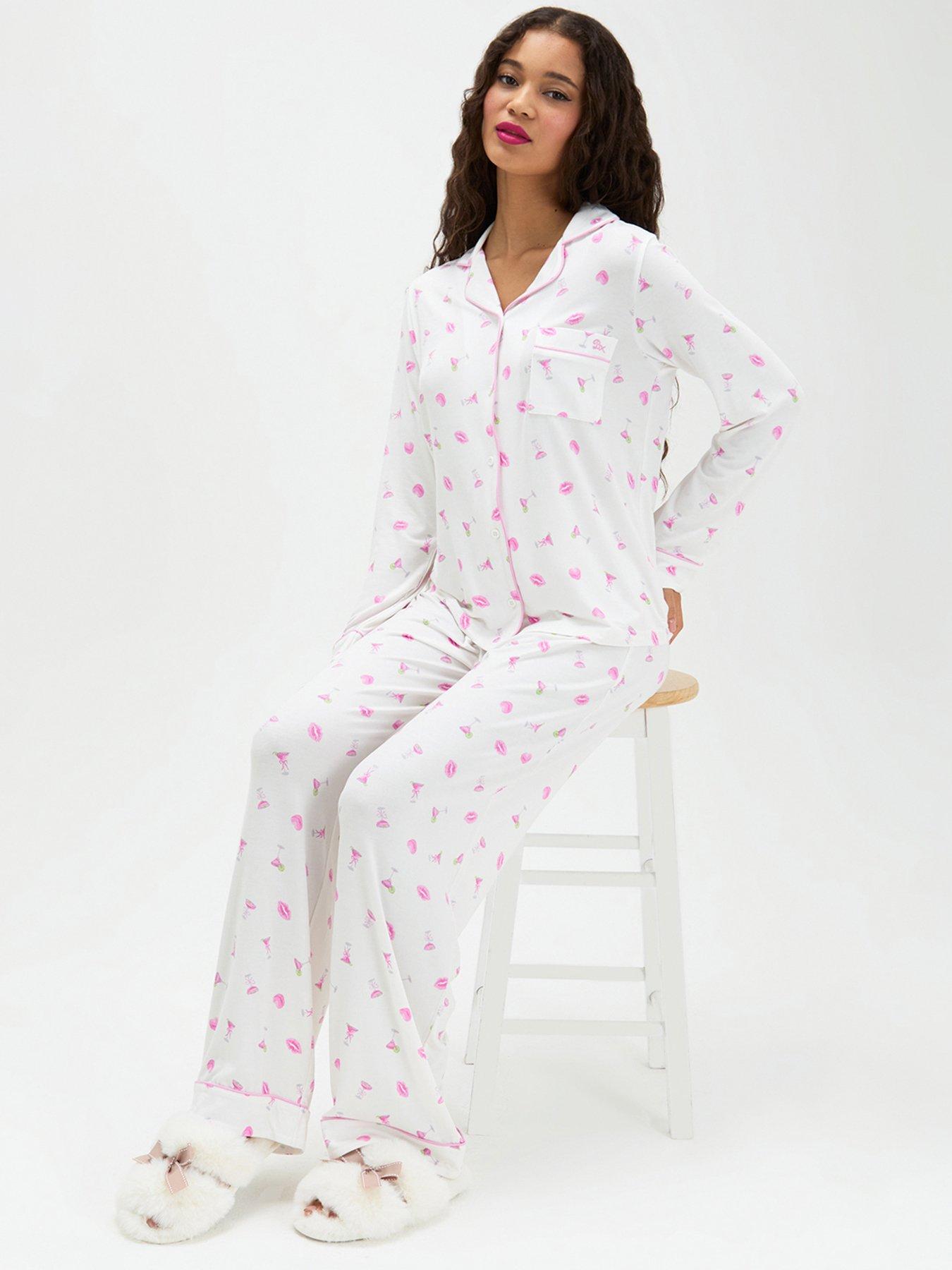 Image 3 of 5 of Boux Avenue Long Sleeve Pyjama Set - White
