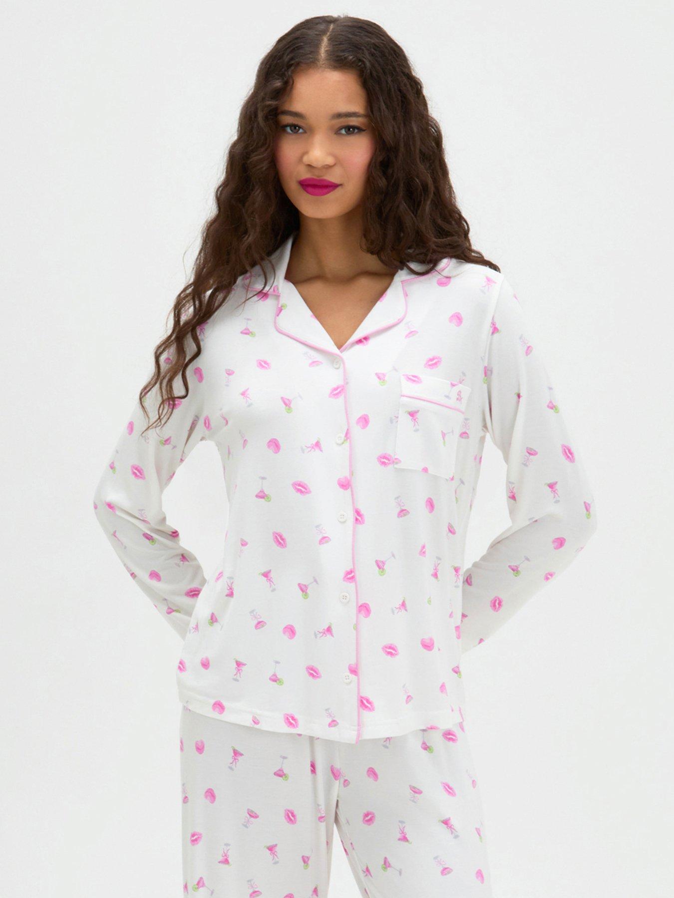 Image 4 of 5 of Boux Avenue Long Sleeve Pyjama Set - White
