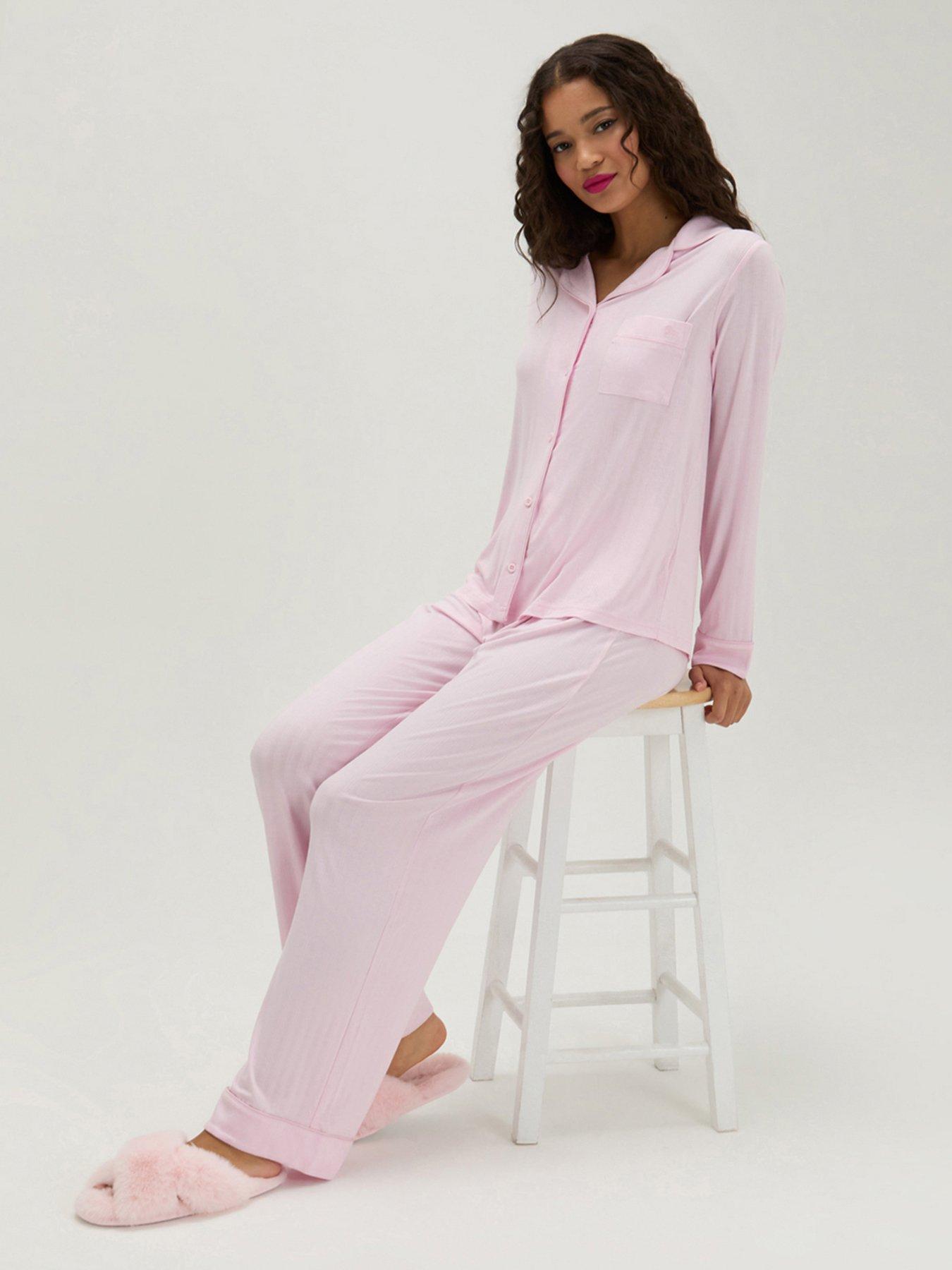 Image 1 of 5 of Boux Avenue Long Sleeve Pyjama Set - Pink