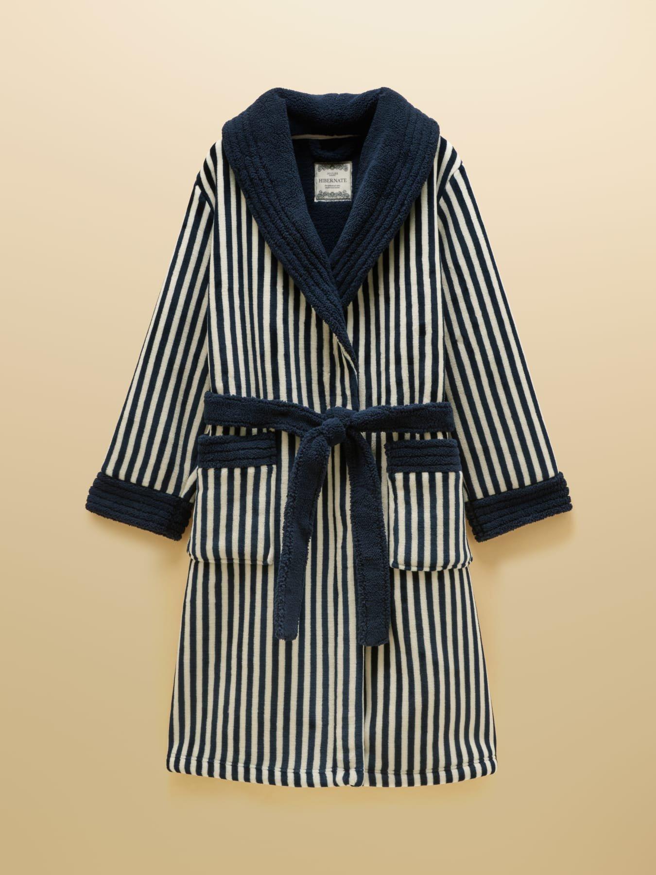 Image 6 of 6 of Joules Womens Matilda Fleece Tie Waist Dressing Gown - Navy