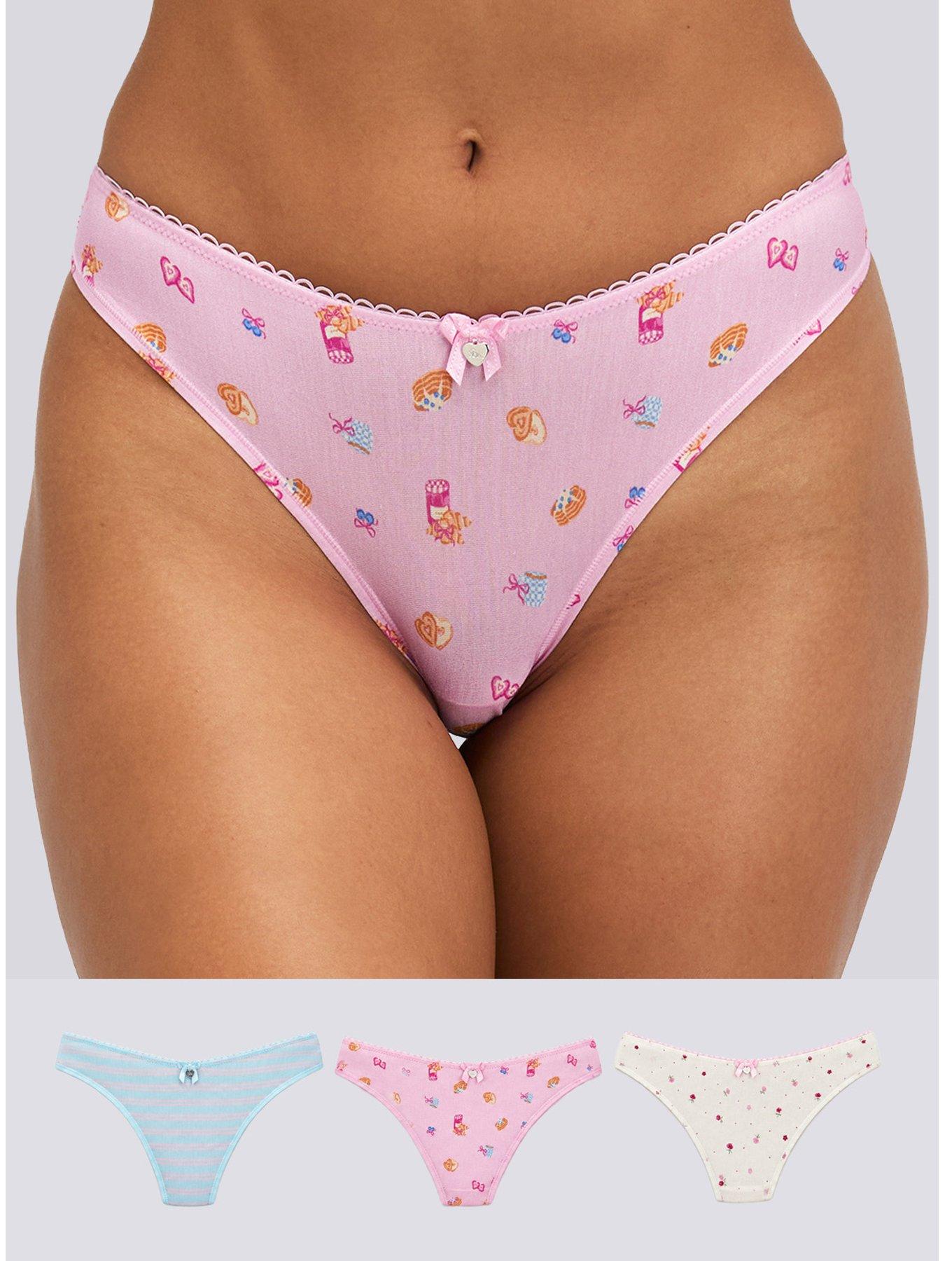 Boux Avenue Freya Striped Brazilian Knickers - Blue Mix