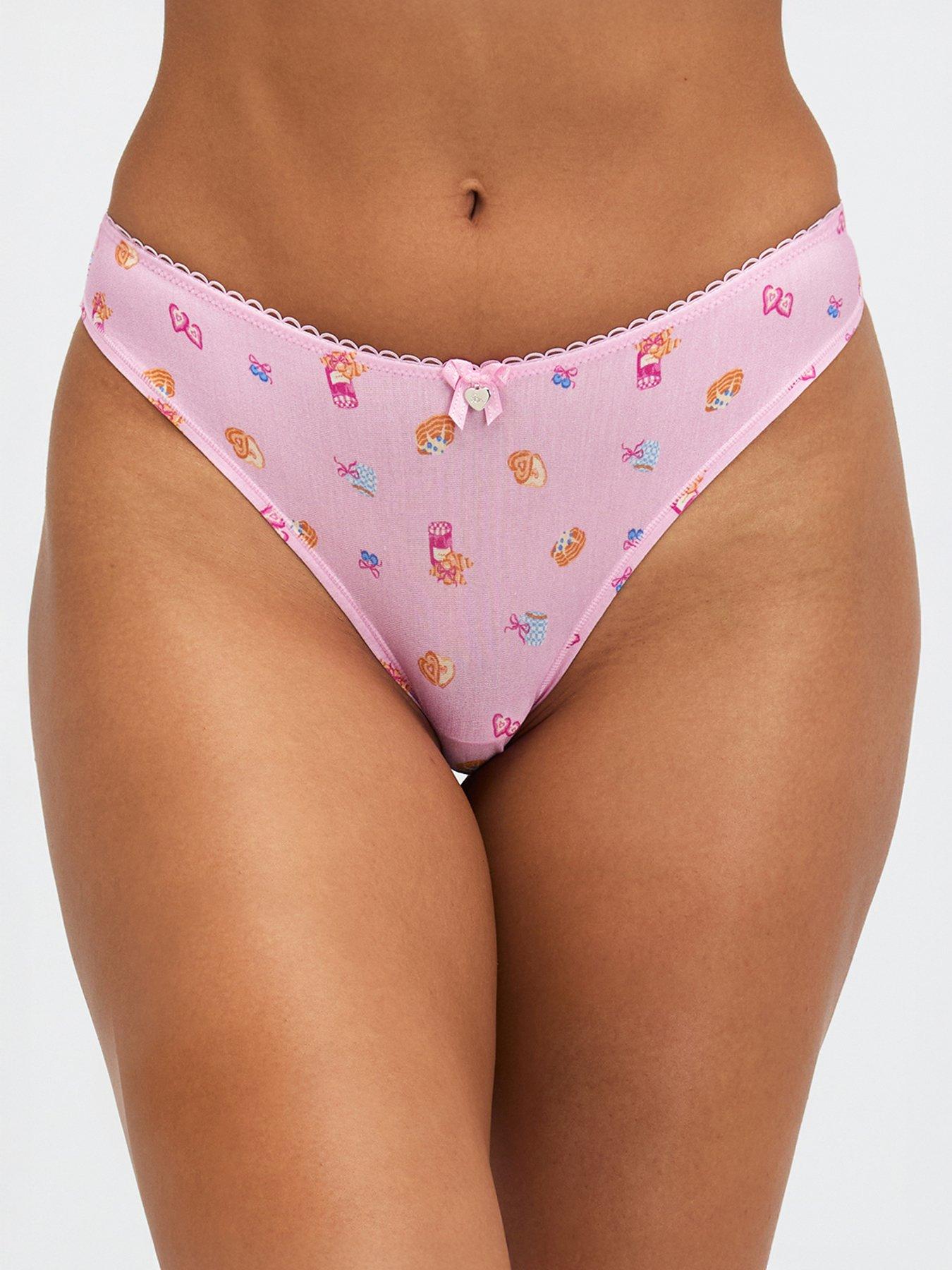 Image 3 of 6 of Boux Avenue Freya Striped Brazilian Knickers - Blue Mix