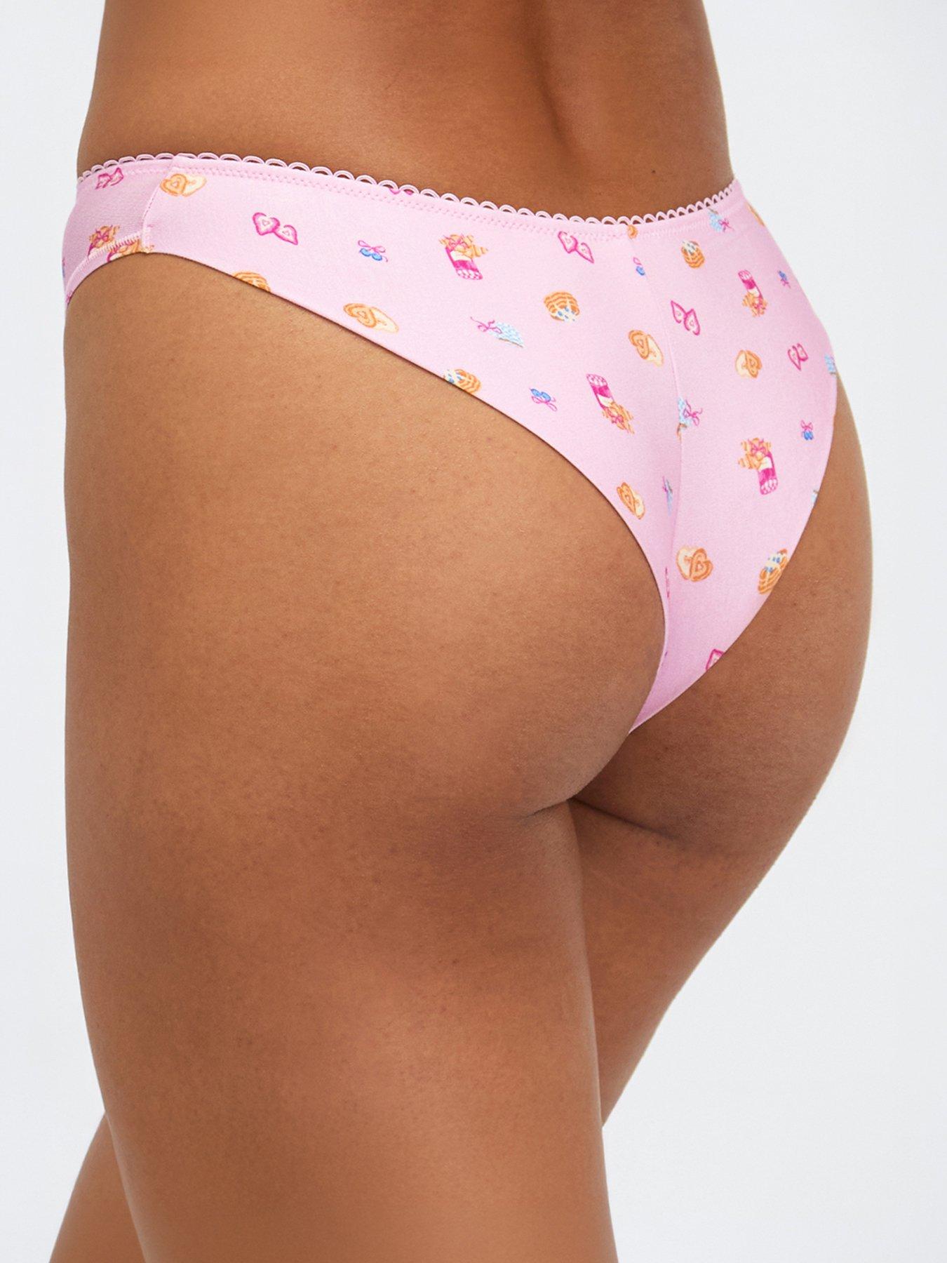 Image 4 of 6 of Boux Avenue Freya Striped Brazilian Knickers - Blue Mix
