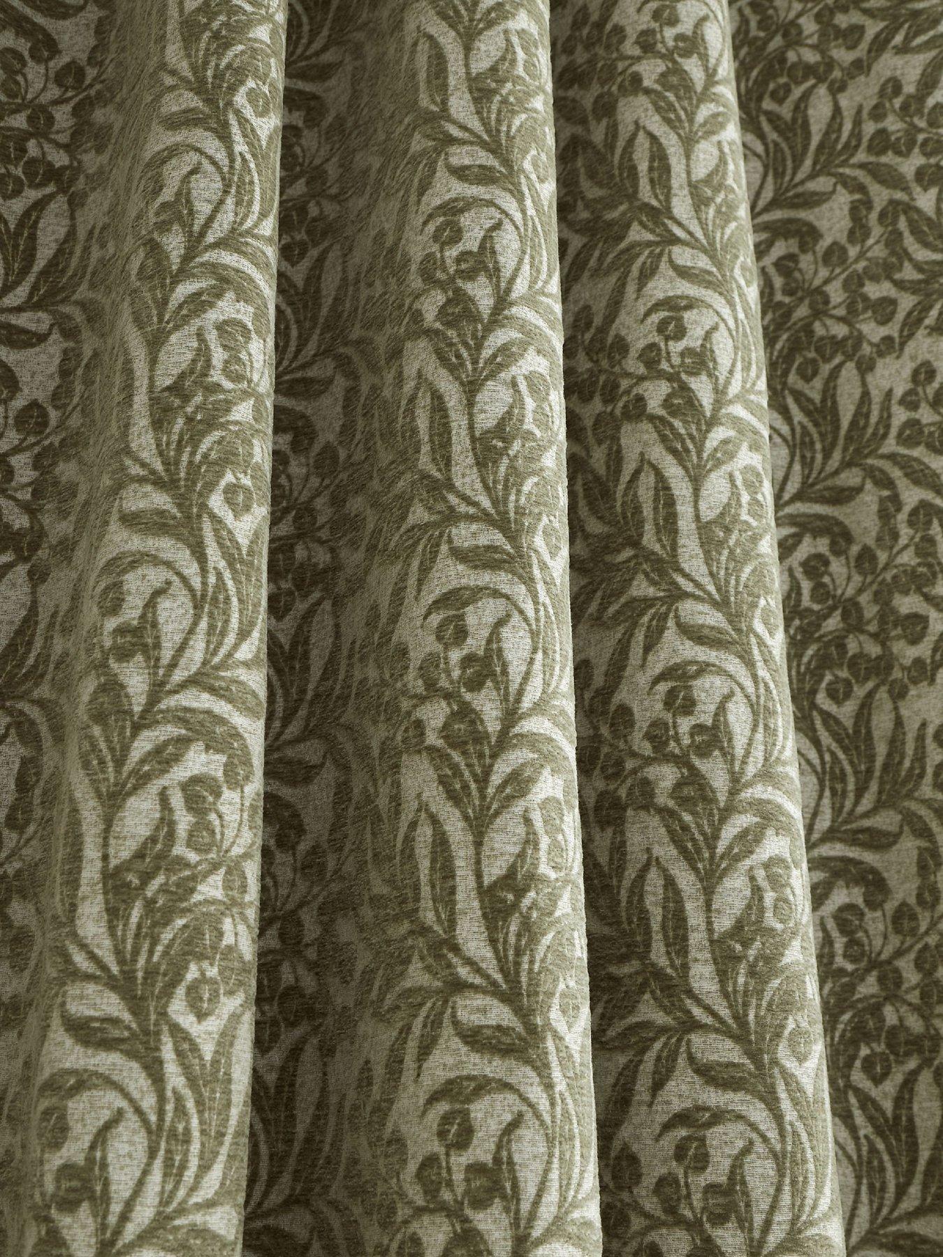 Image 4 of 5 of Bianca Fine Linens Chenille Leaves Eyelet Curtains