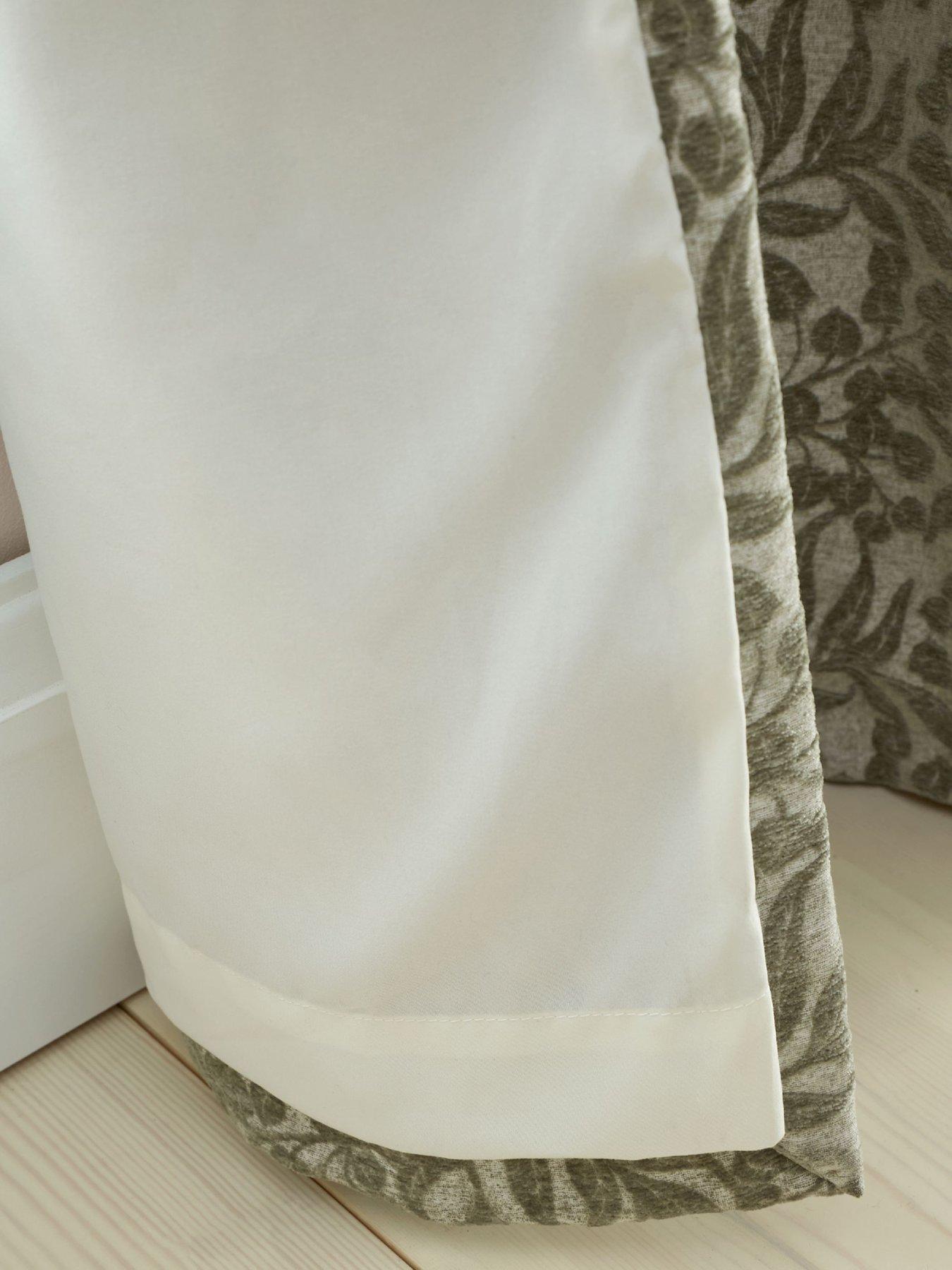 Image 5 of 5 of Bianca Fine Linens Chenille Leaves Eyelet Curtains