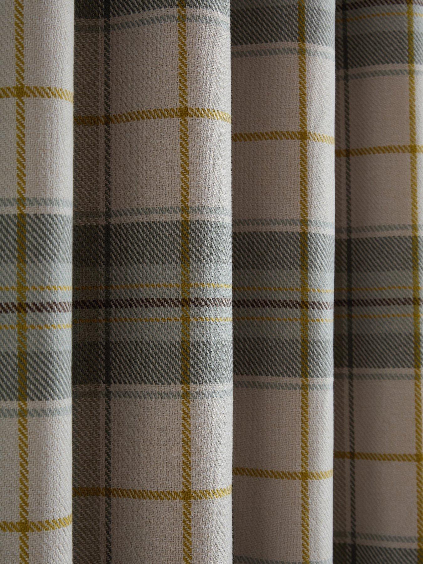 Image 4 of 5 of Catherine Lansfield Brushed Woven Glencoe Check Thermal Eyelet Curtains