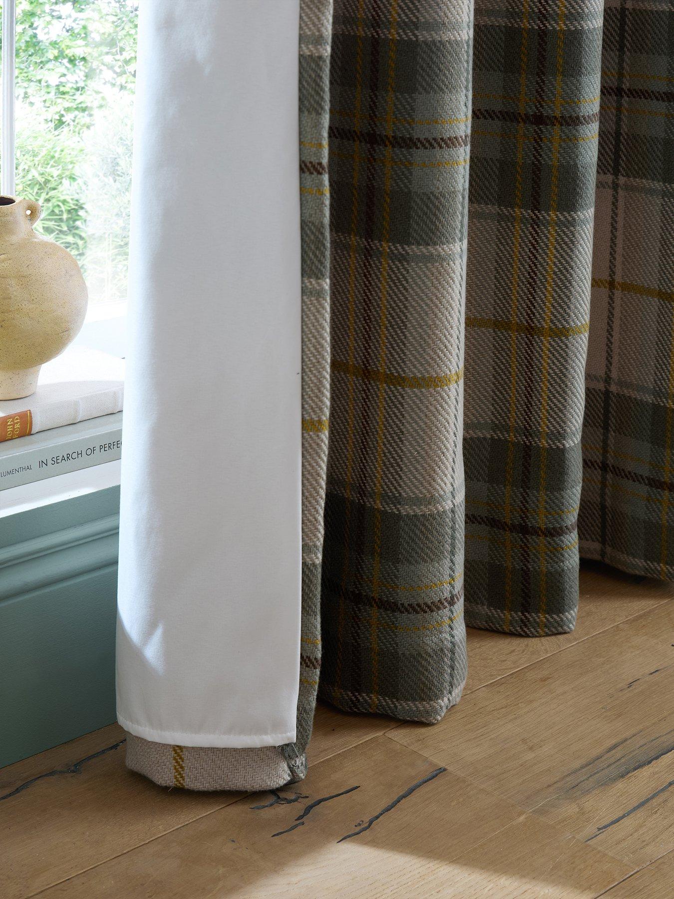 Image 5 of 5 of Catherine Lansfield Brushed Woven Glencoe Check Thermal Eyelet Curtains