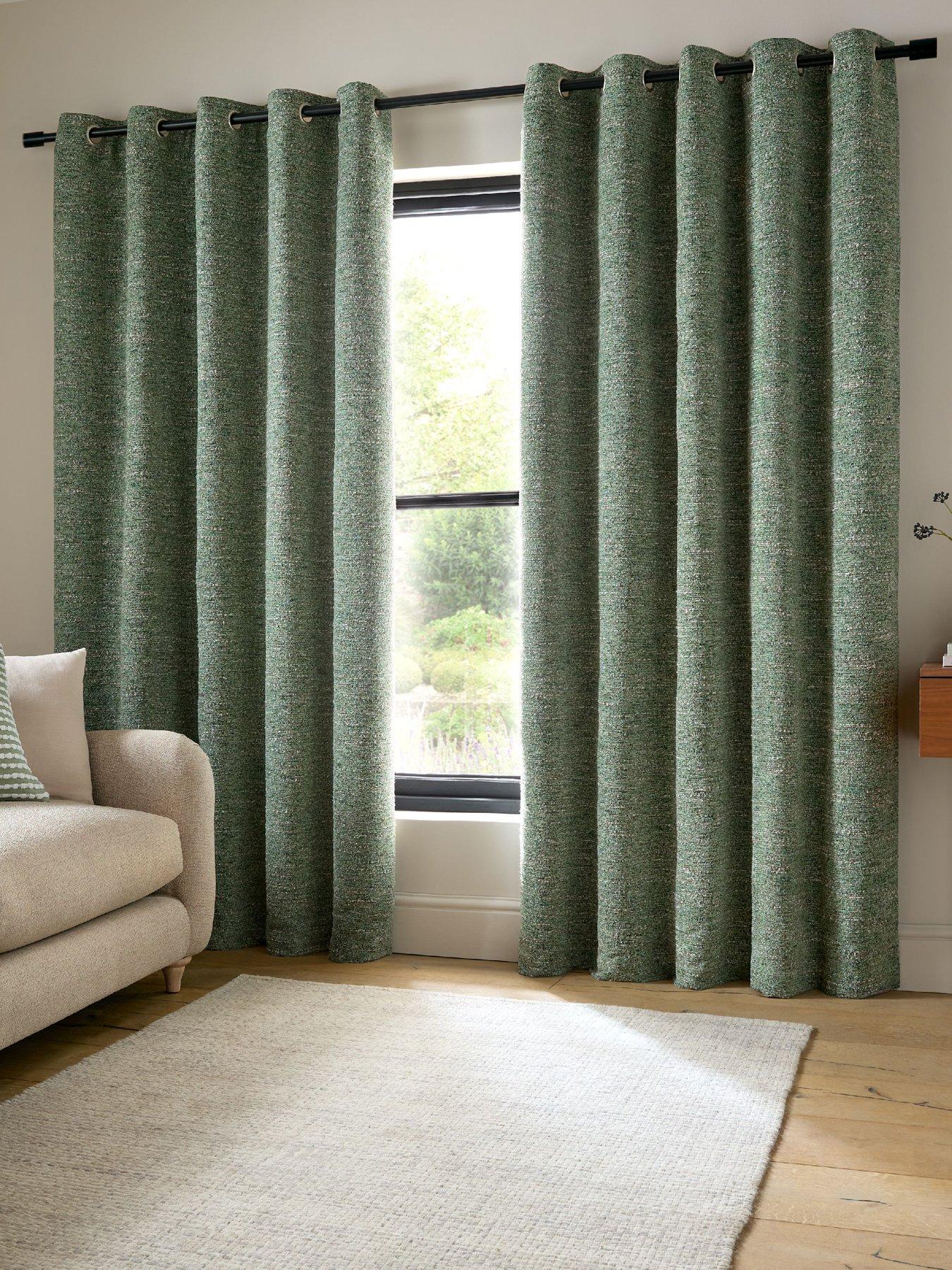 Image 1 of 4 of Catherine Lansfield Chunky Boucle Eyelet Curtains